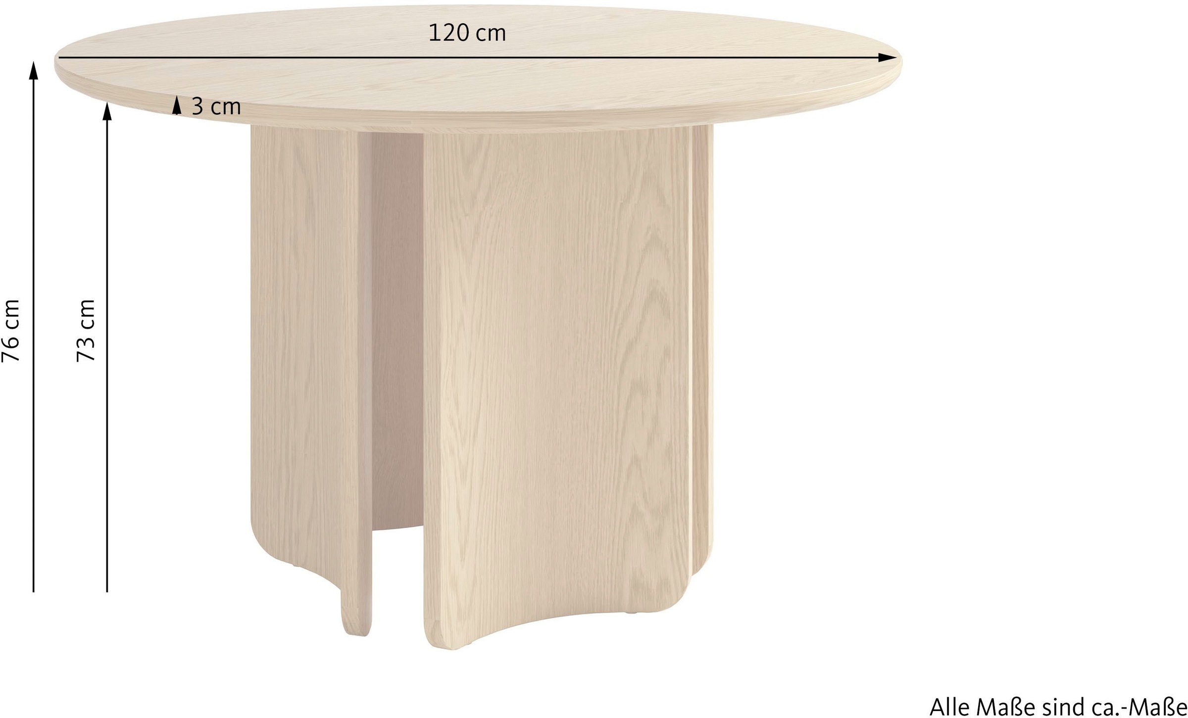 SCHÖNER WOHNEN-Kollektion Esstisch »HARSTAD« 1 Stk. tlg. 120 cm, mit variabel montierbarem Untergestell