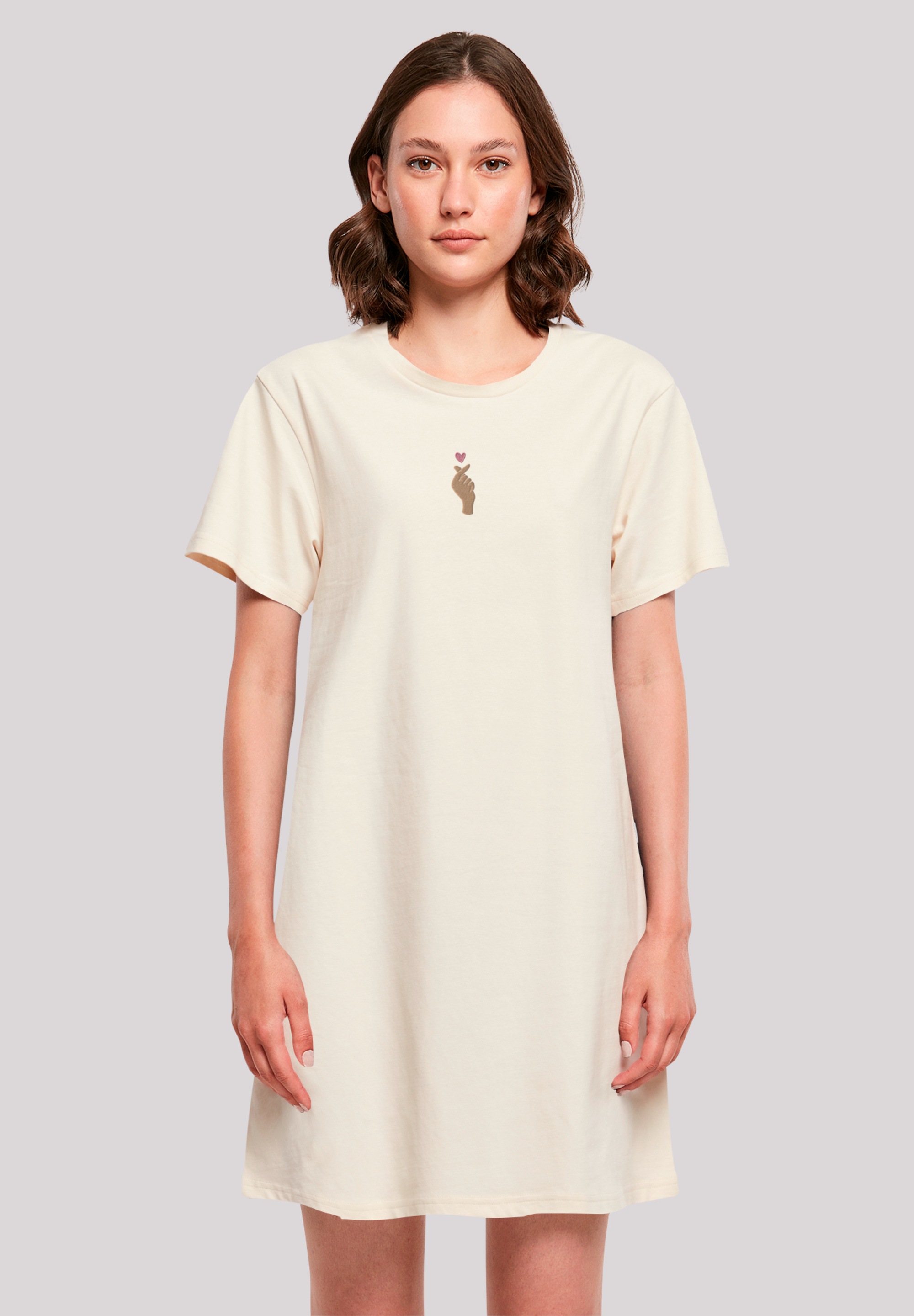 F4NT4STIC Shirtkleid "Finger Heart Bestickt" Ohne Taschen Premium Qualität günstig online kaufen