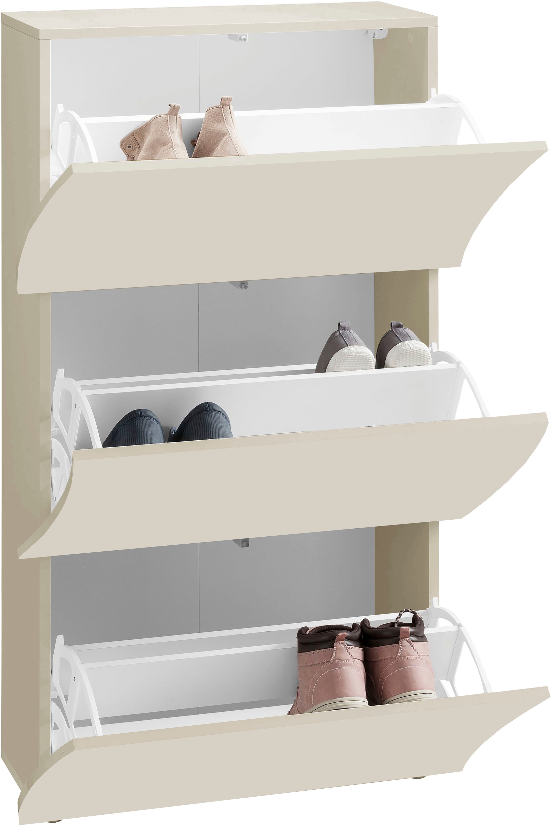 Home affaire Schuhschrank »Schuhschrank mit Klappen / Schuhkommode, Höhe 121 cm« onda 71 cm breit, ,mit 3 klapptüren, made in italy