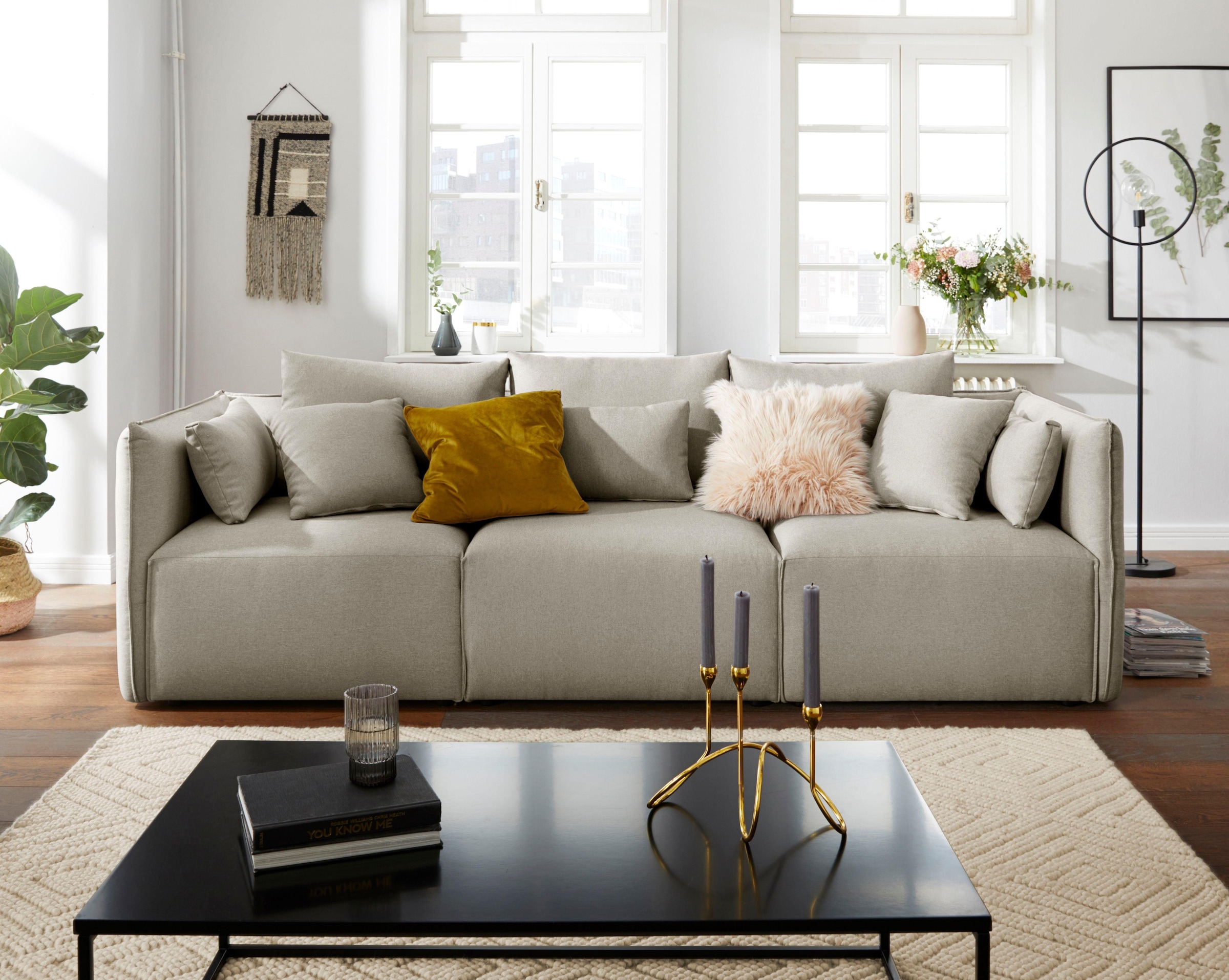 OTTO home 3-Sitzer "Nöre" 3 Teile, in vielen Bezugsqualitäten und Farben s. günstig online kaufen