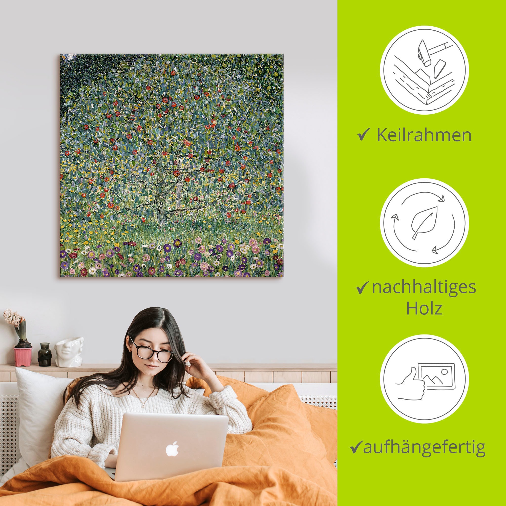 Artland Wandbild »Apfelbaum I. 1912«, Bäume, (1 St.), als Alubild, Outdoorbild, Leinwandbild, Poster, Wandaufkleber