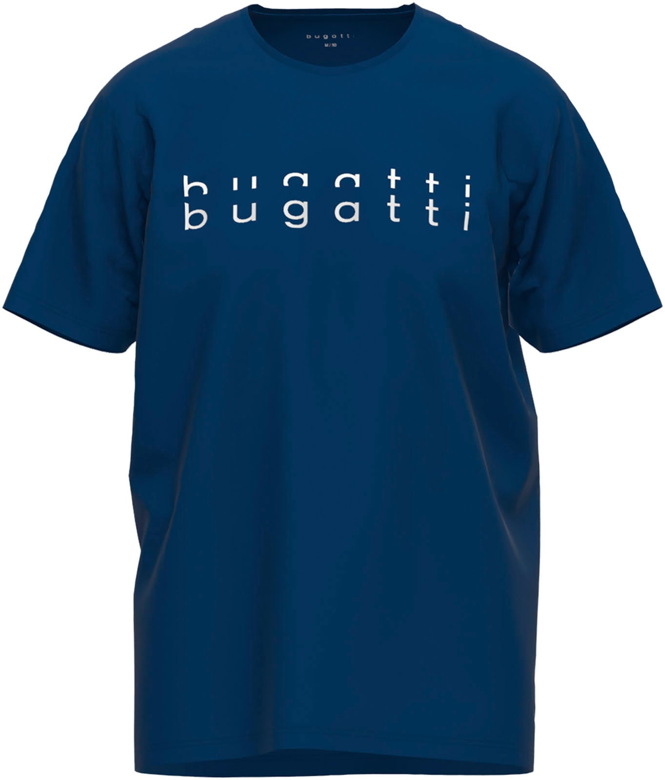 bugatti T-Shirt »Palermo«, Kurzarm, Rundhalsausschnitt, bugatti-Schriftzug vorn