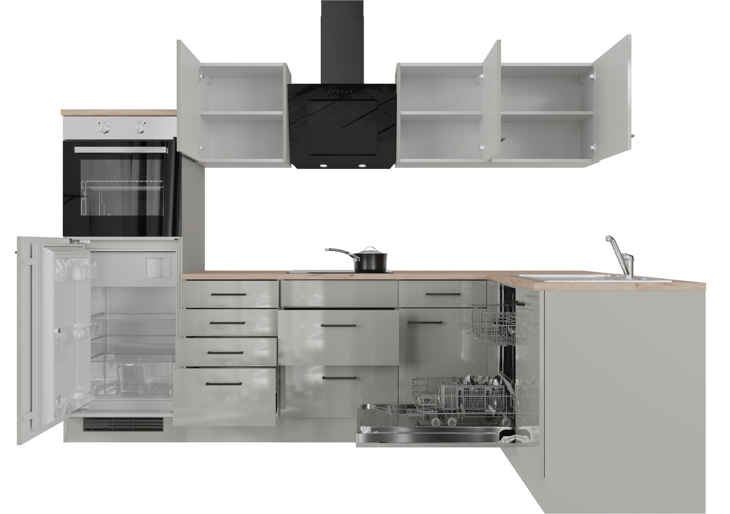 Flex-Well Küchenzeile »Lund«, Gesamtbreite 280x170 cm, in weiten Farben erhältlich