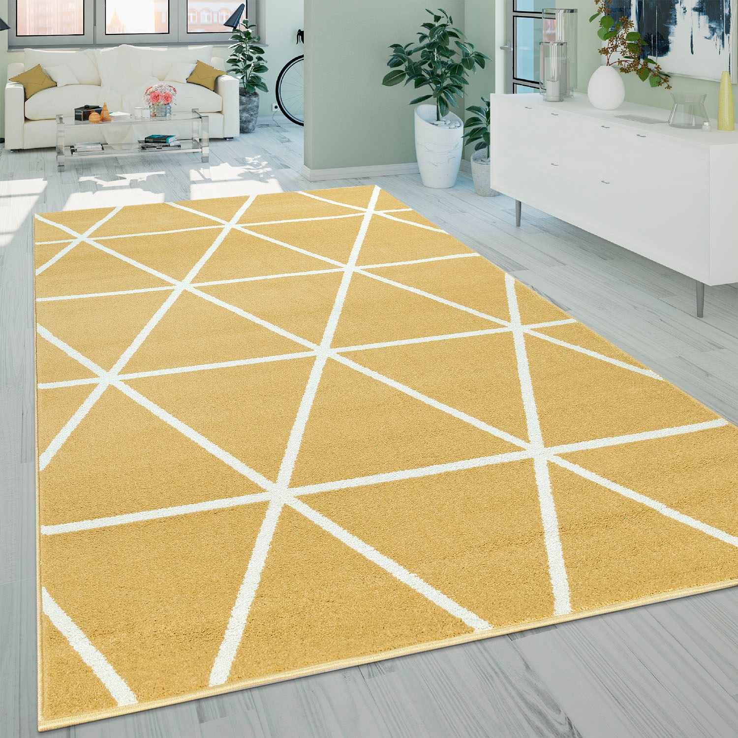 Paco »Stella Home | Kurzflor BAUR rechteckig, Teppich Pastellfarben, Skandi Rauten Muster, Teppich, Design, 401«,