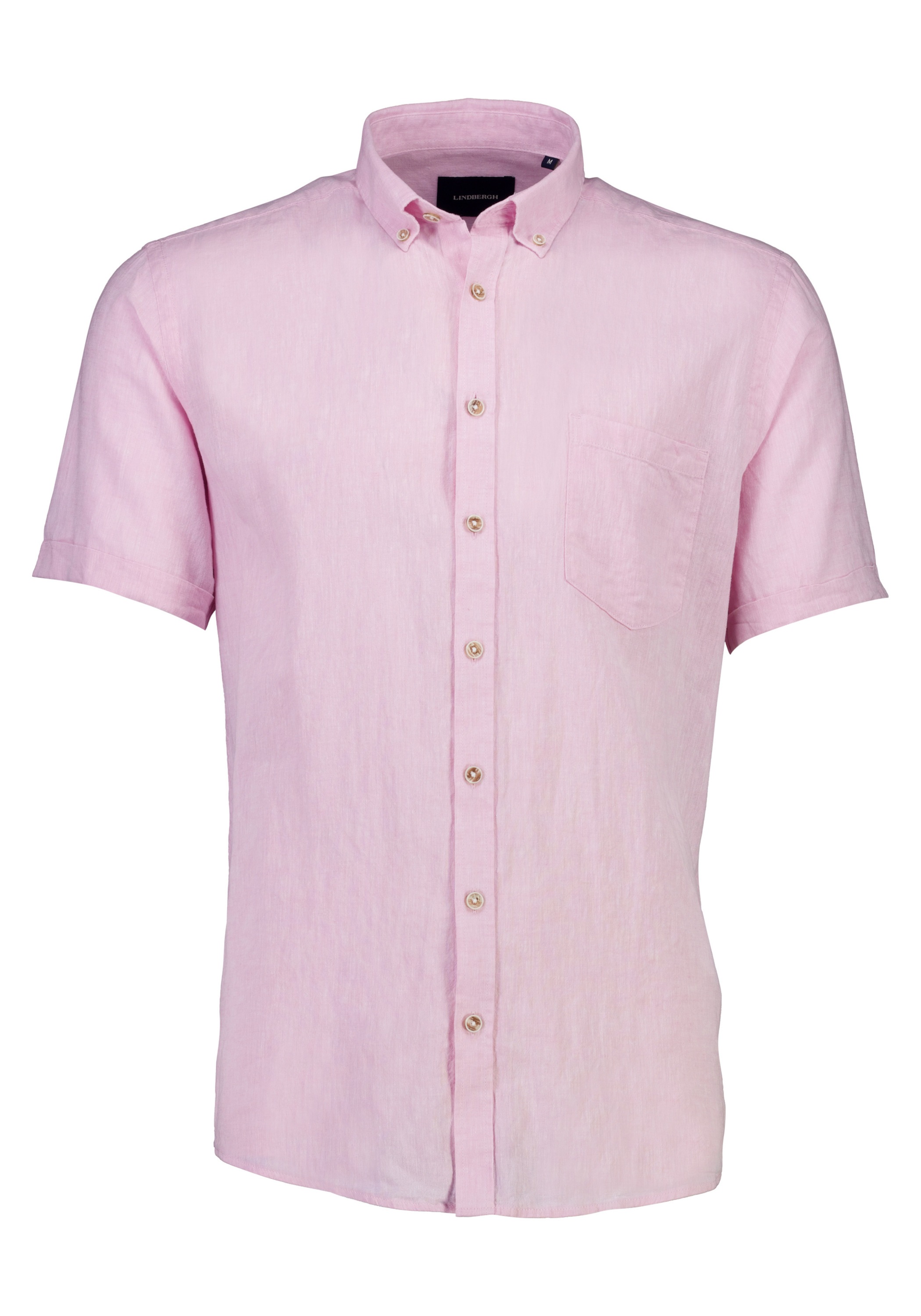 Leinenhemd LINDBERGH "Leinenhemd Relaxed Fit", Herren, Gr. S, Normalgrößen, rosa (rose), Obermaterial: 55% Leinen, 45% Baumwolle, Hemden