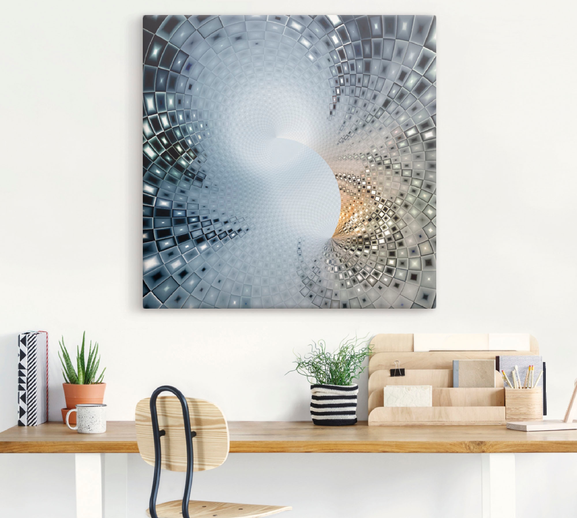 Artland Wandbild »Abstraktes in blau & Gold«, Muster, (1 St.), als Alubild, Outdoorbild, Leinwandbild in verschied. Größen