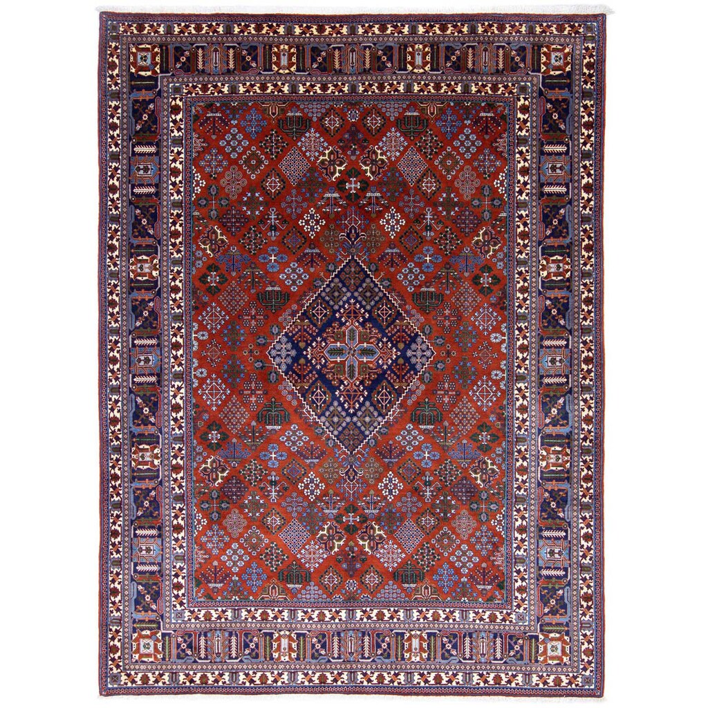 Wohnen Teppiche morgenland Wollteppich »Bidjar Medaillon Rosso 298 x 217 cm«, rechteckig, 1,5 mm Höhe, Unikat mit Zertifikat rot