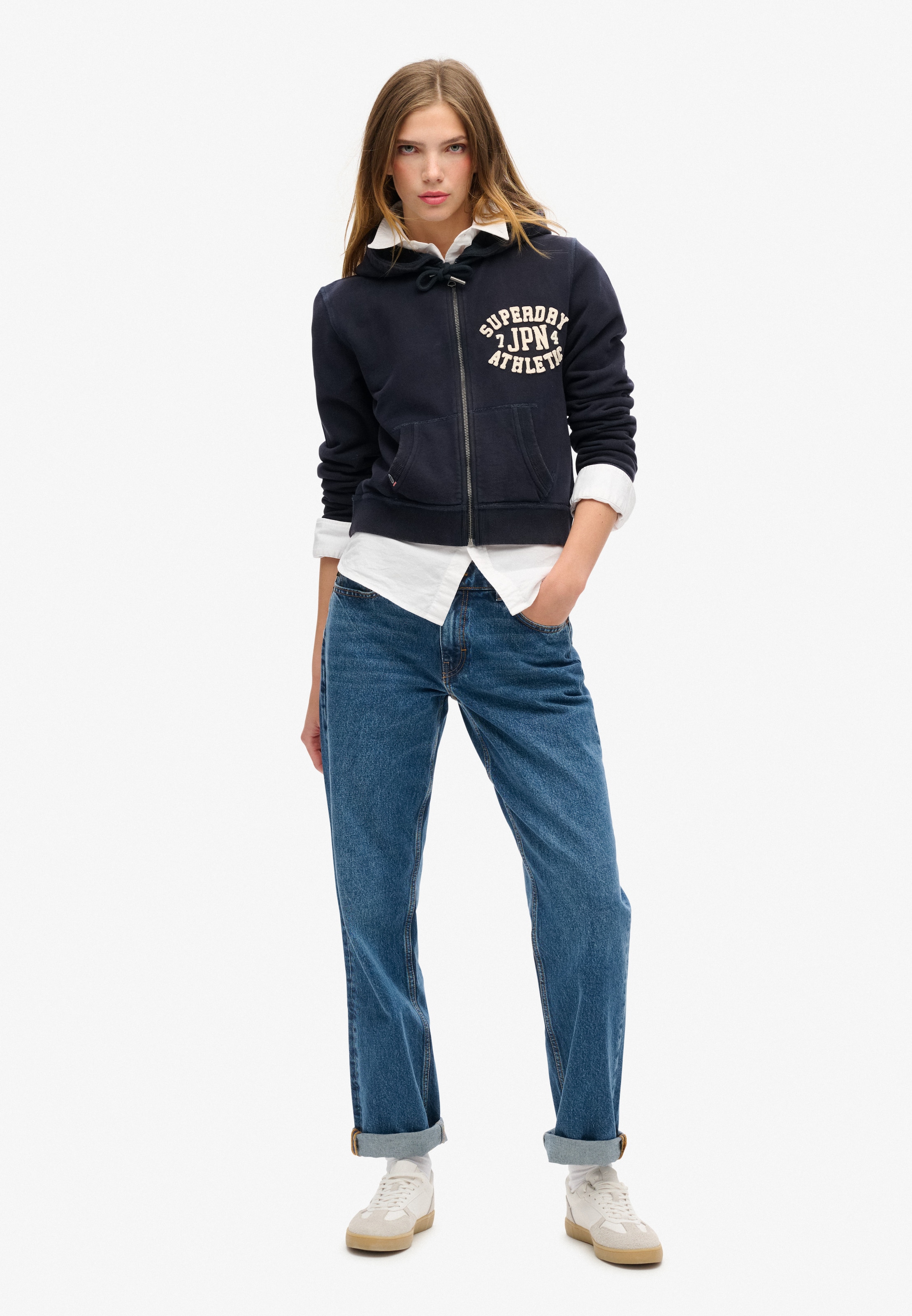 Superdry Kapuzensweatjacke »ATHLETIC RELAXED CROP ZIPHOOD«