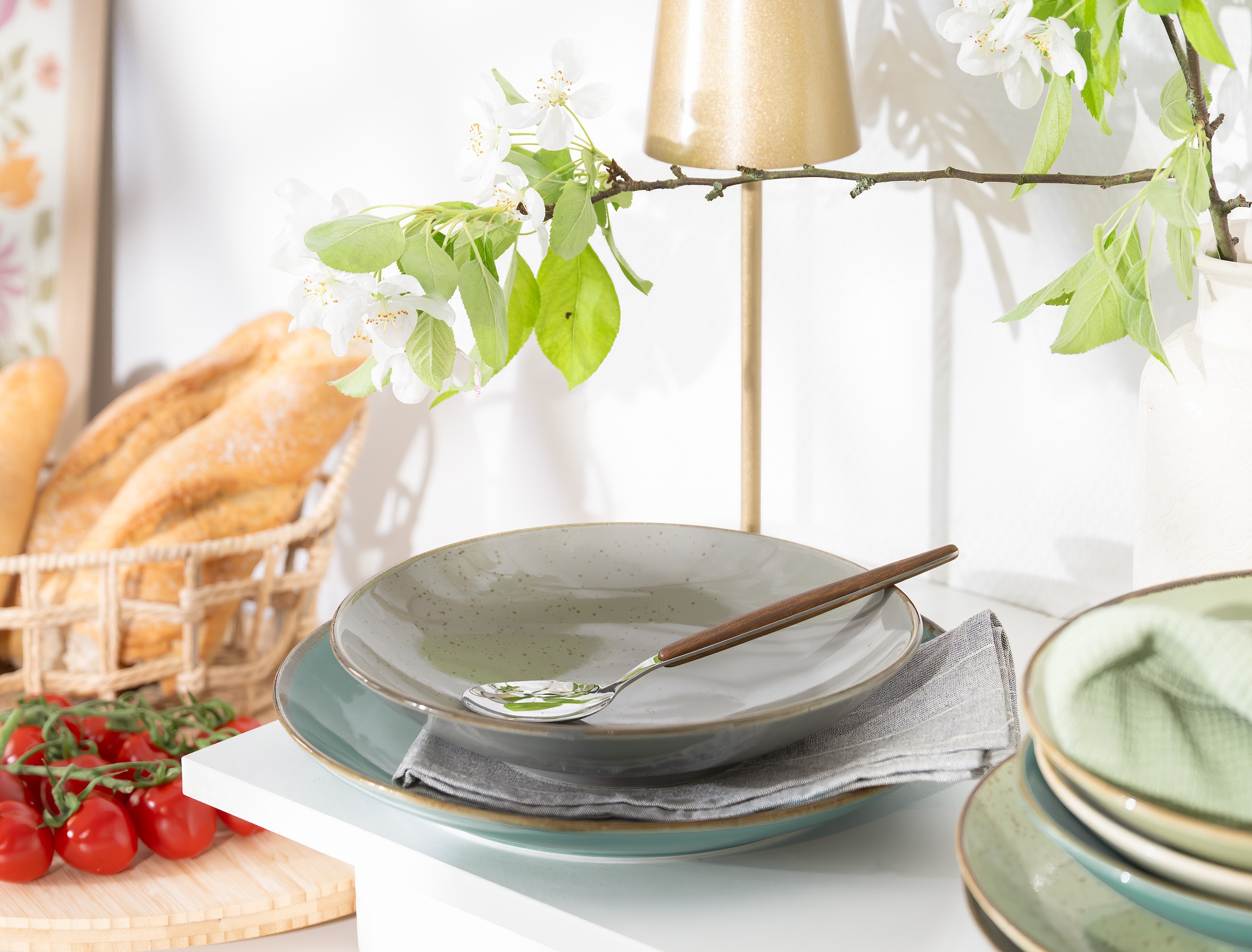 CreaTable Tafelservice »Geschirr-Set NATURE COLLECTION« Teller Set, Service, 12 Teile, für 4 Personen
