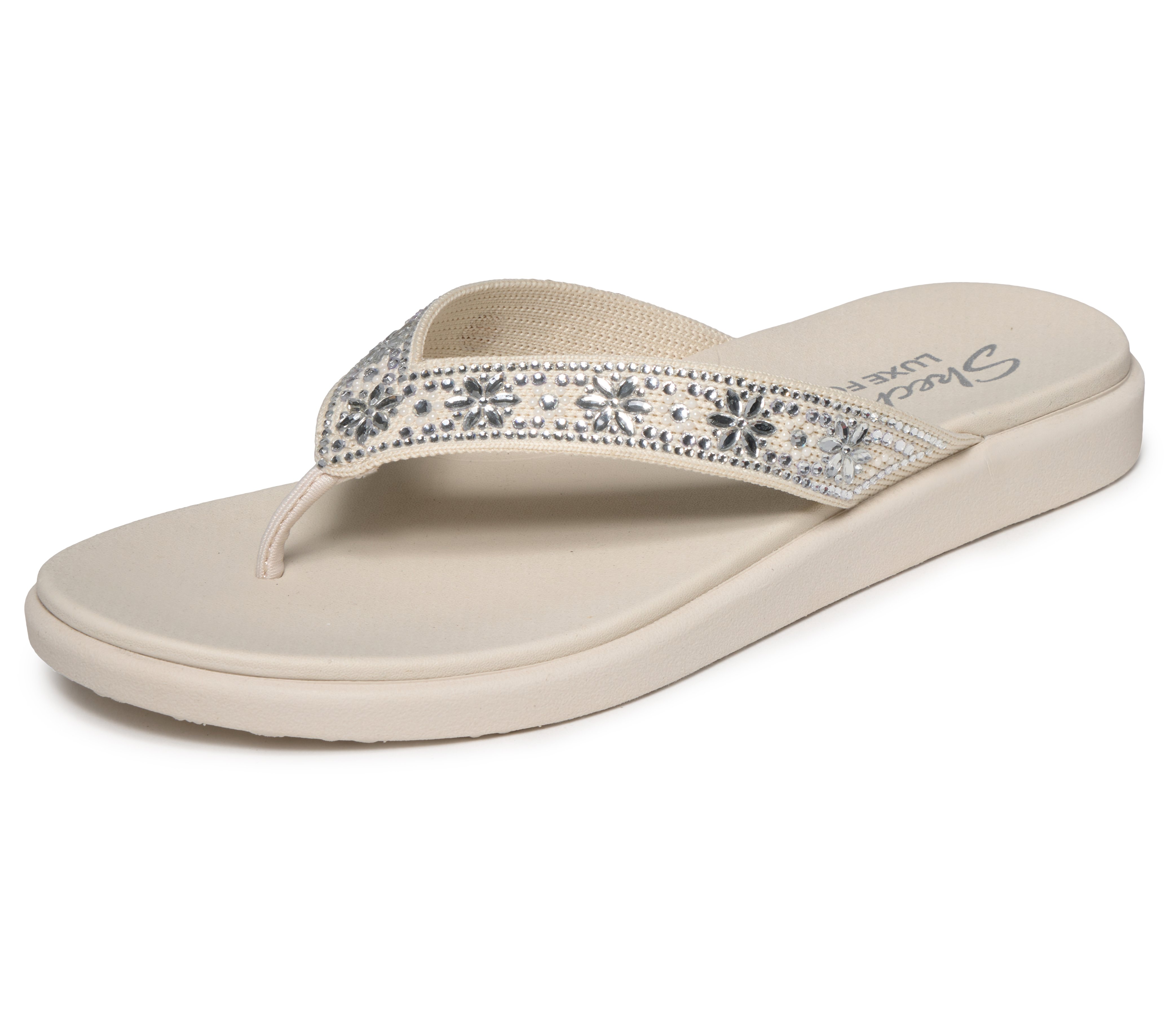 Skechers Zehentrenner "MEDITATION LUXE" Sommerschuh, Strandschuh, Urlaubsschuh mit Glitzersteine