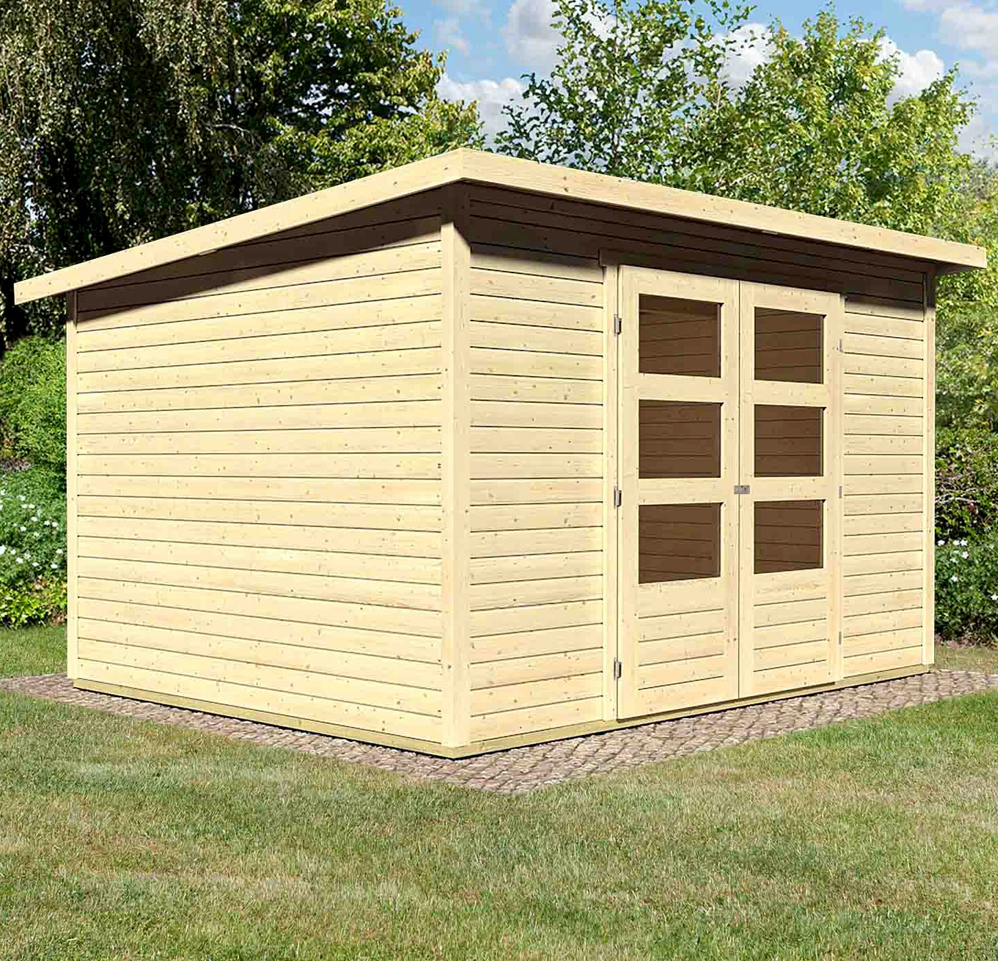 Karibu Gartenhaus "Stockach 5" naturbelassen oder terragrau günstig online kaufen