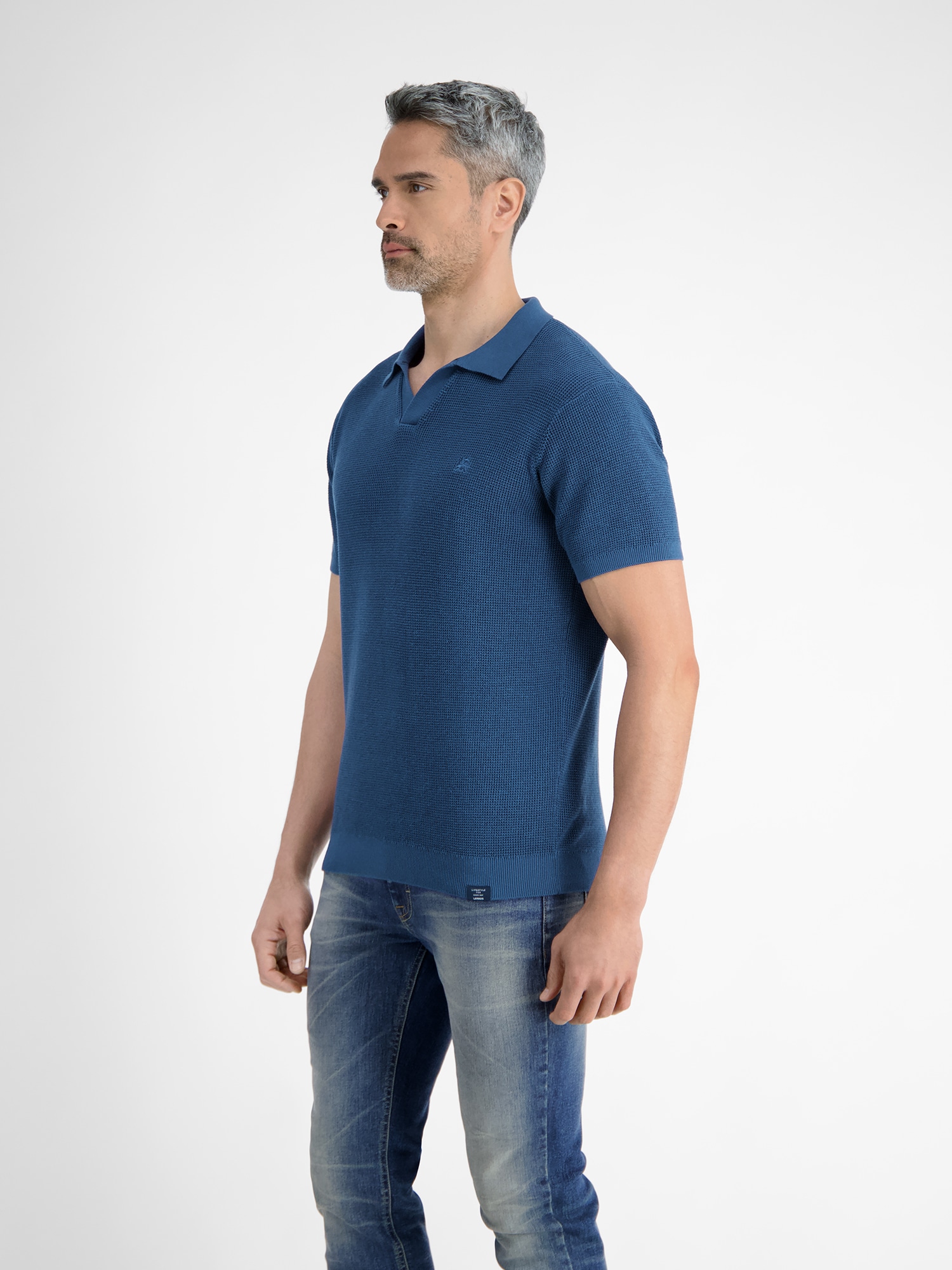 LERROS Poloshirt »LERROS Herren Strick-Polo mit offenem Kragen«