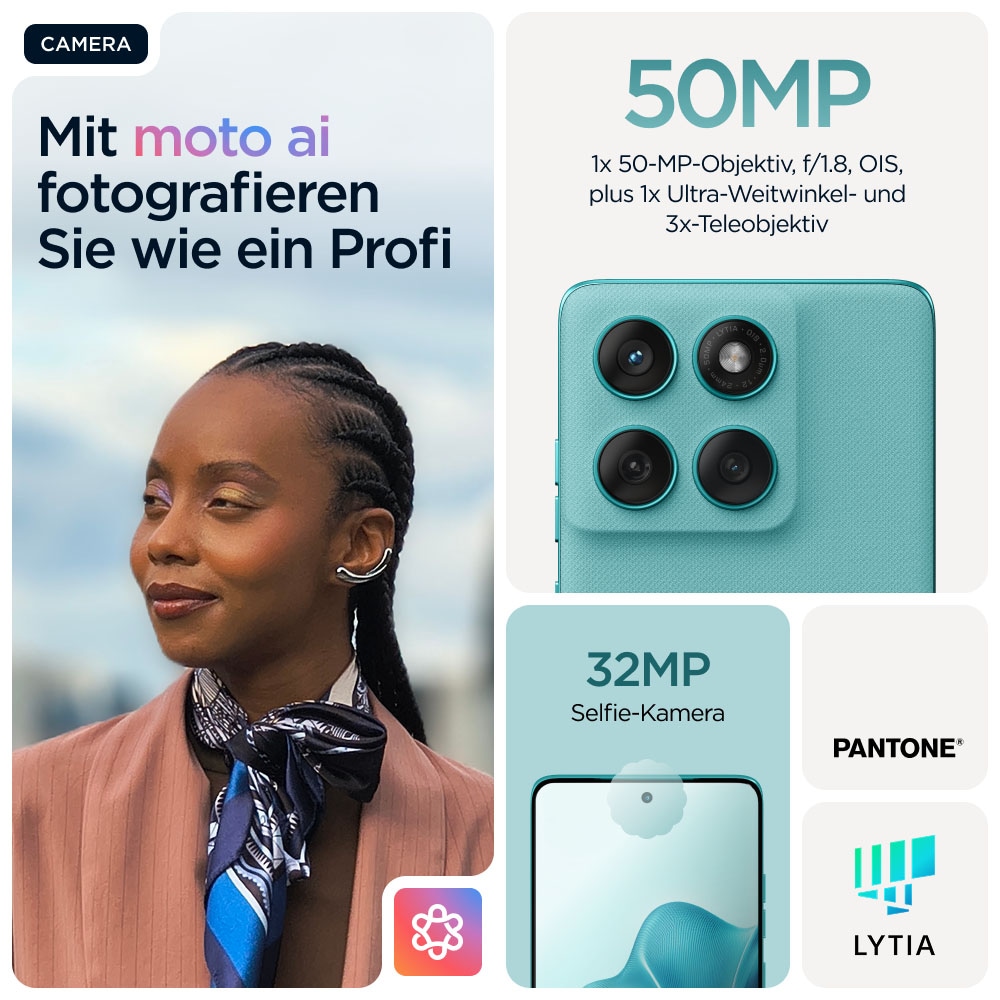 Motorola Smartphone »Edge 60 Fusion 256GB«, Amazonite