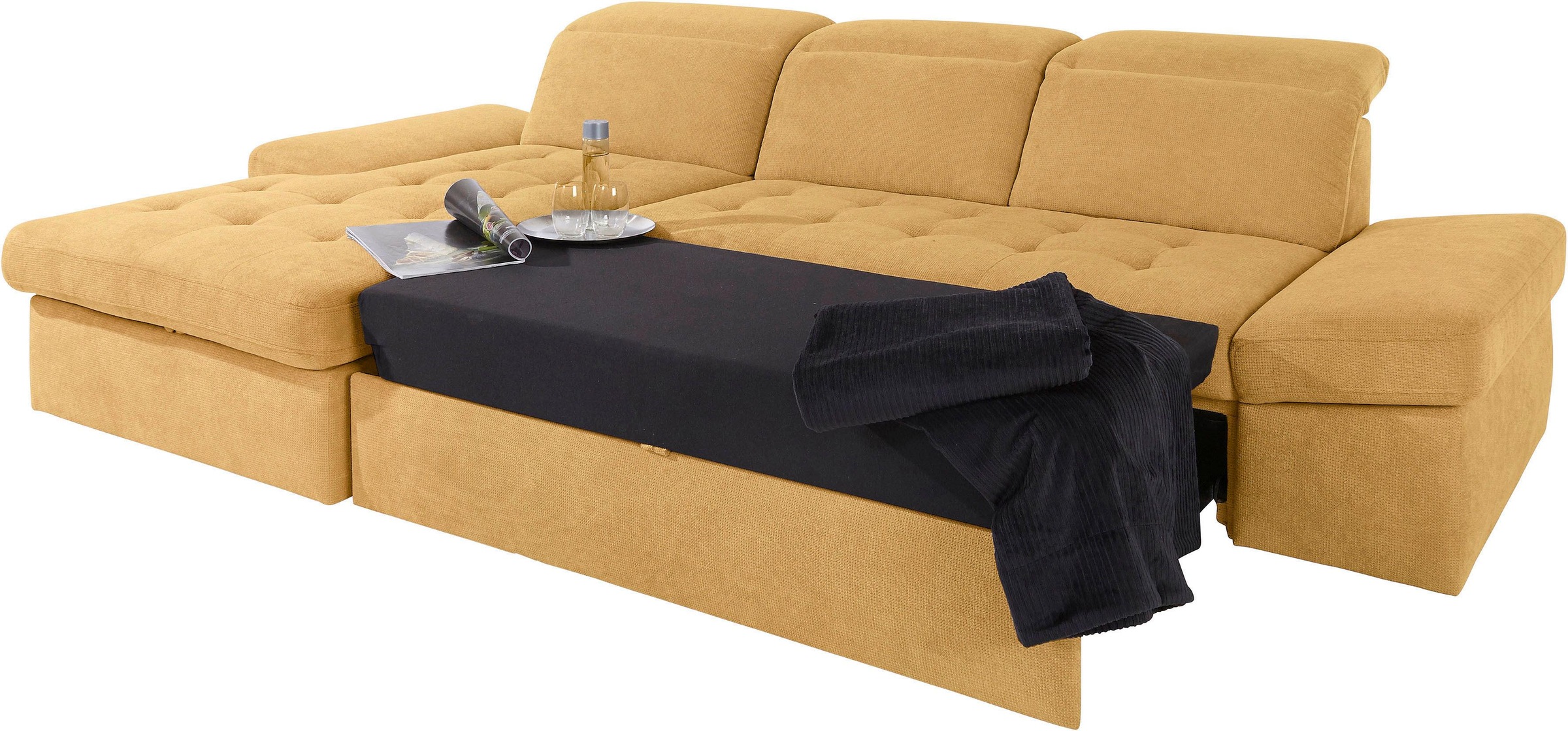 sit&more Ecksofa »Stardust L-Form«, wahlweise mit Bettfunktion und Bettkasten