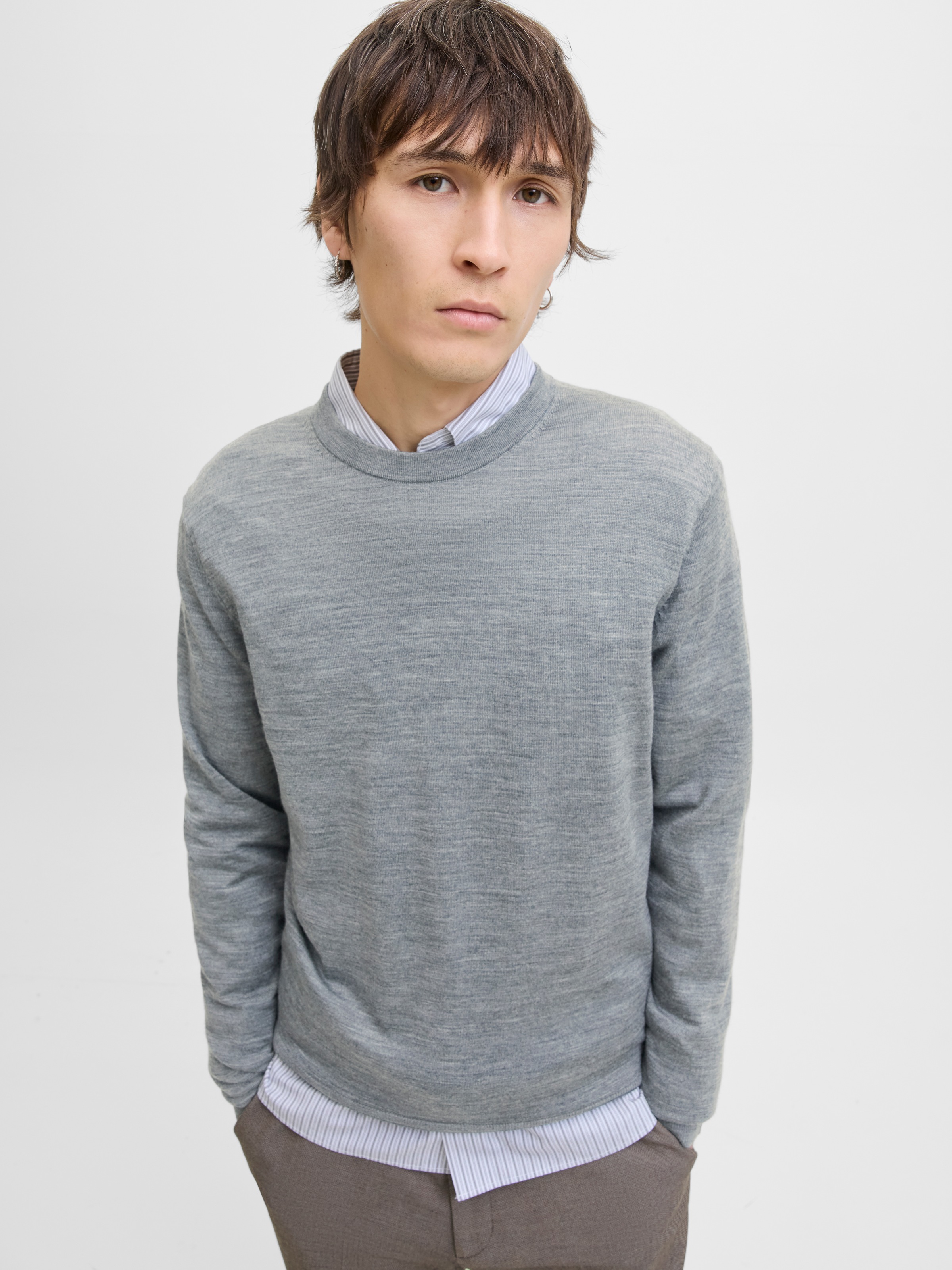 Jack & Jones Rundhalspullover "JPRBLAMARK MERINO KNIT CREW NECK LN" Wolle, günstig online kaufen