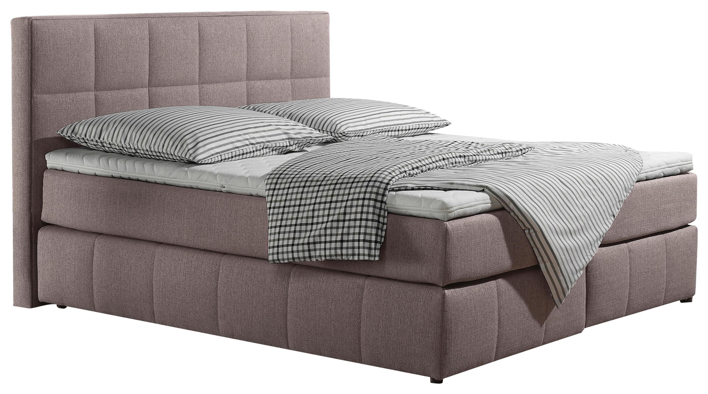 INOSIGN Boxspringbett »Casano«, mit feiner Steppung, in 3 Matratzenarten, 2 Härtegraden und 5 Farben