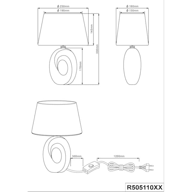 TRIO Leuchten Schreibtischlampe »Taba«, 1 flammig-flammig, Nachttischlampe, Tischlampe  golfarbig, Stoffschirm in schwarz/gold bestellen | BAUR