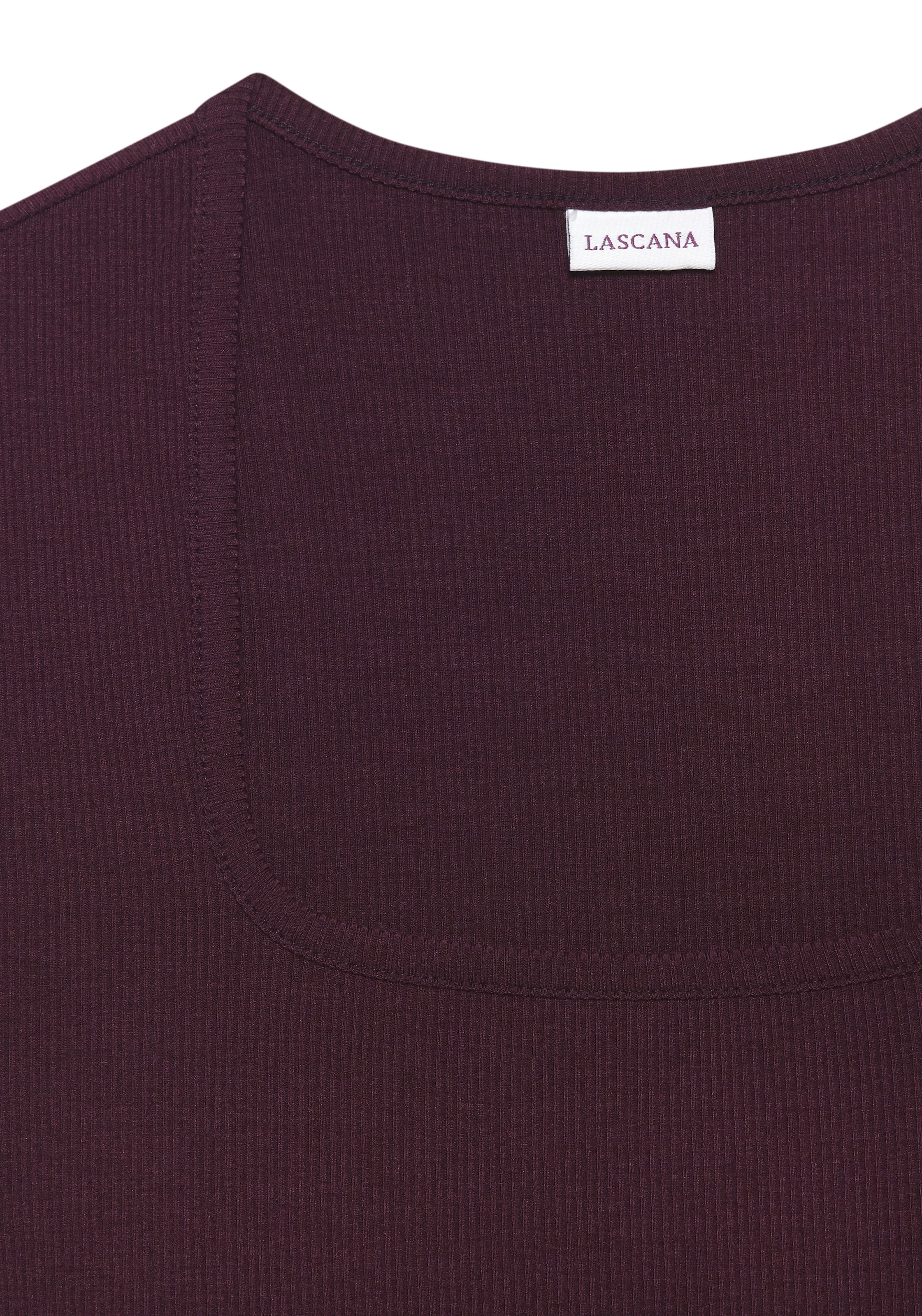 LASCANA Ripptanktop, mit Karree-Ausschnitt, elastisches Damentop, Basic, elegant