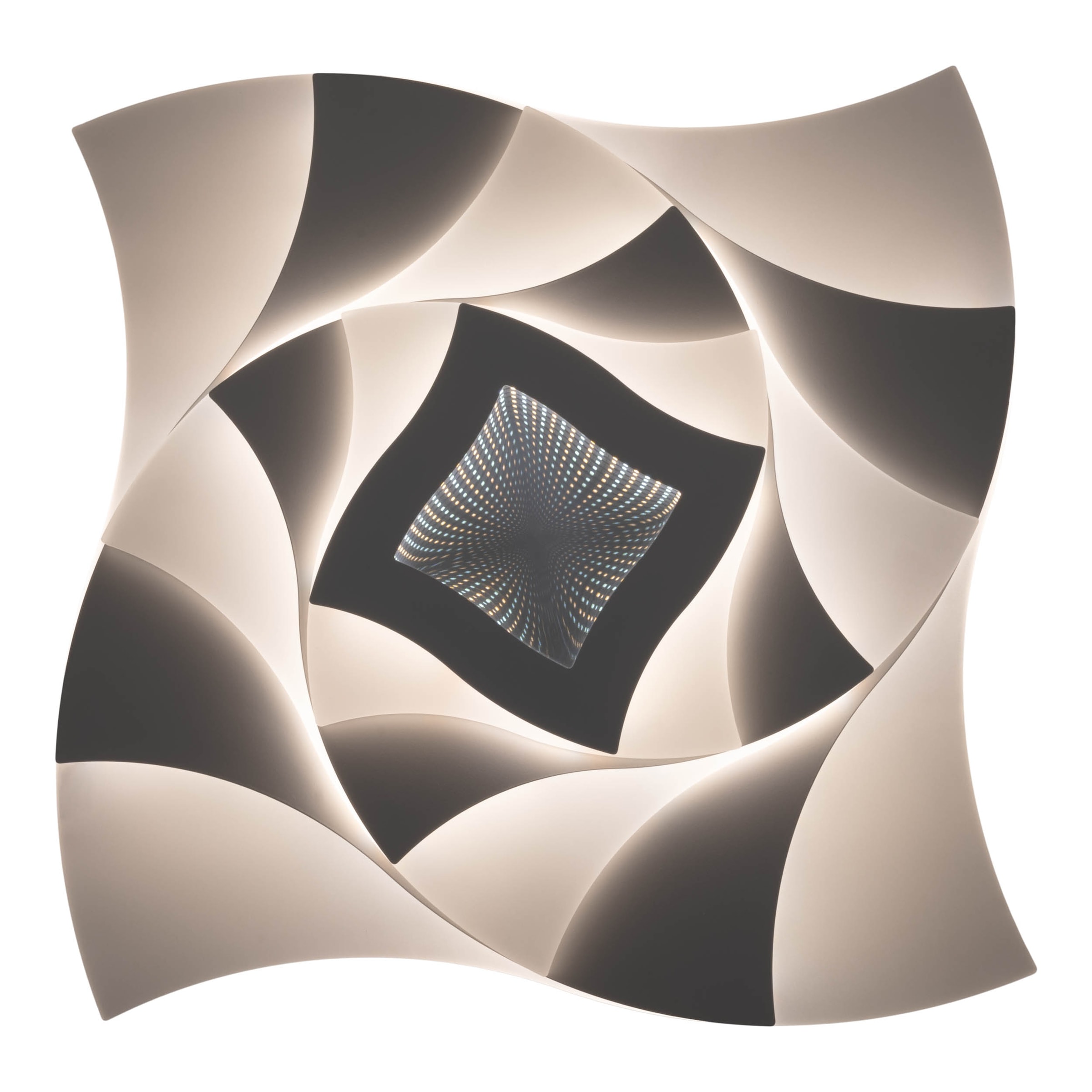 näve LED Deckenleuchte »Liora« LED-Modul 1 Stk. warmweiß - kaltweiß 3D-Effekt, CCT, Memory, Nachtlicht, dimmbar per Fernbedienung, weiß