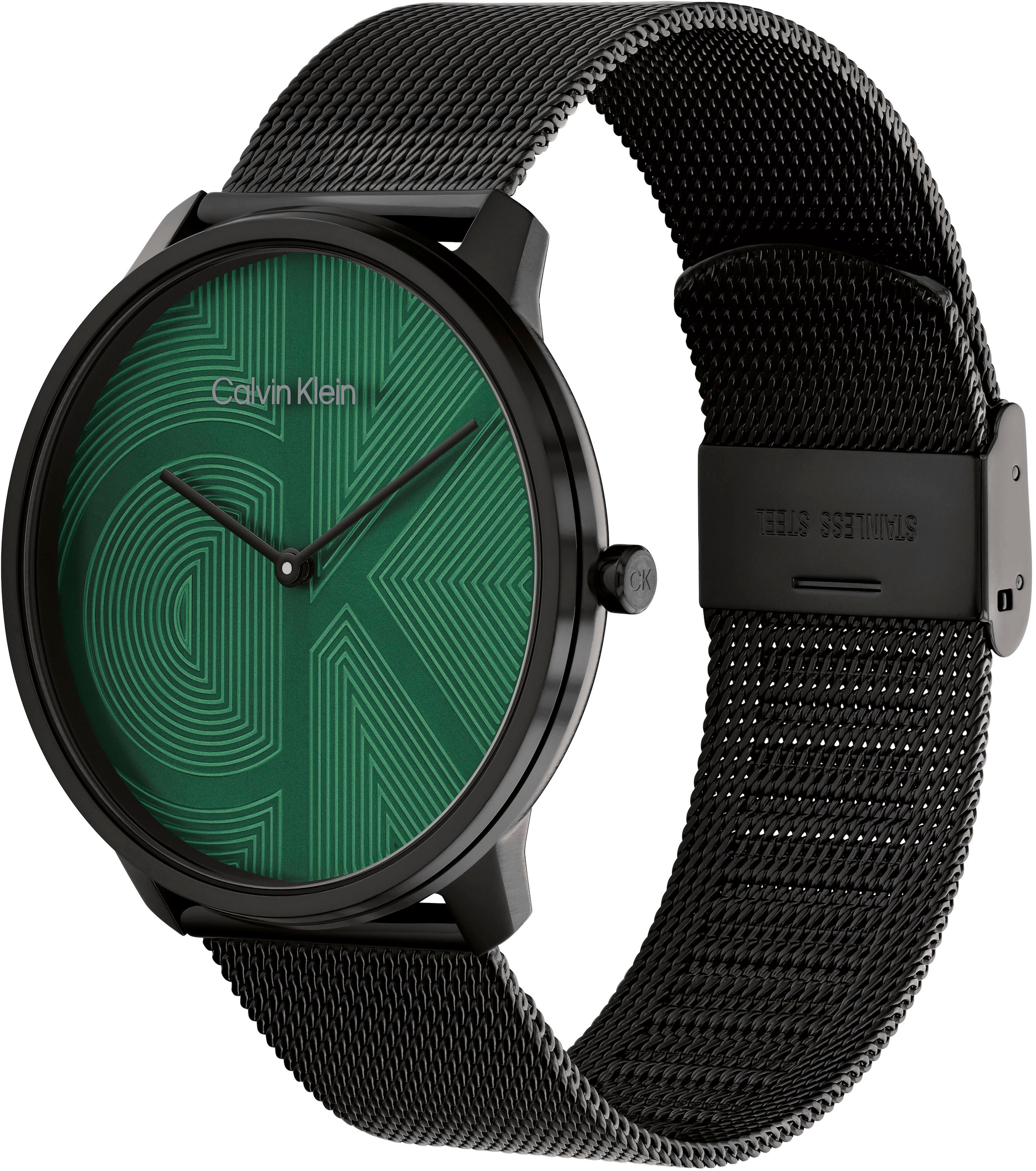 Calvin Klein Quarzuhr »CK ICONIC 40 mm«, Armbanduhr, Damenuhr, Herrenuhr, Edelstahlarmband, analog