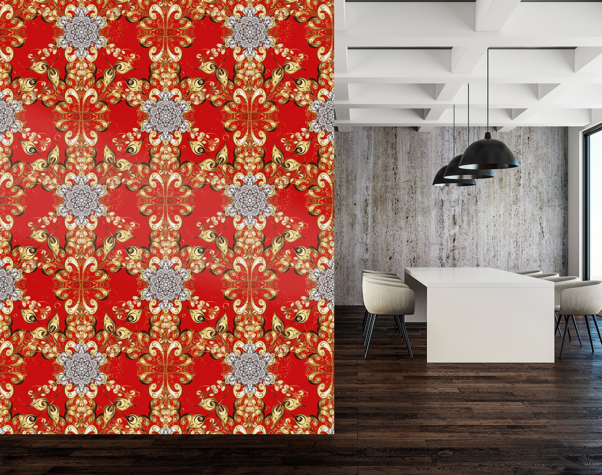 queence Vinyltapete »Jean«, bedruckt-Barock-Antikoptik-Kunst, 90x250cm, selbstklebend, kinderleichte Anbringung, Sticker