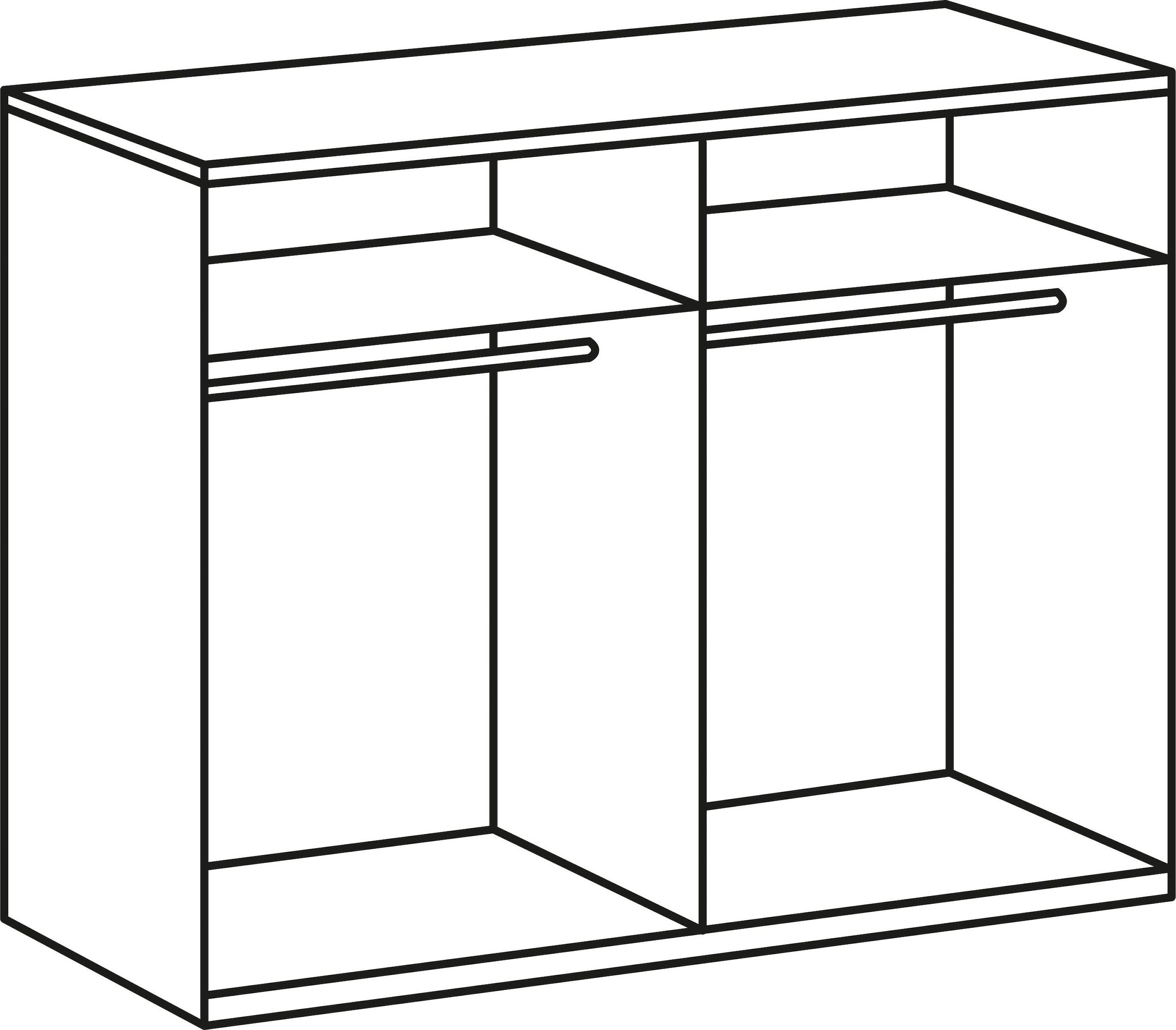 Wimex Schwebetürenschrank »Ernie Kleiderschrank mit Spiegel, Made in Germany TOPSELLER«, (Wähle aus verschiedenen Größen deinen perfekten Stauraum!), Schlafzimmerschrank eichefarben 225cm Breit Preisknaller Basic