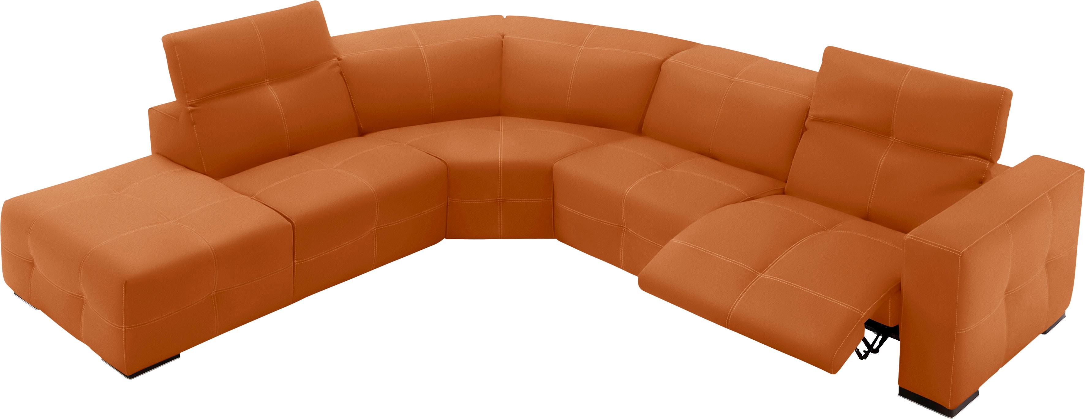Egoitaliano Ecksofa "Sauvanne, Designsofa der Extraklasse, elegant und bequem, L-Form" wahlweise mit elektrischer Relaxfunktion, Kopfteilverstellung