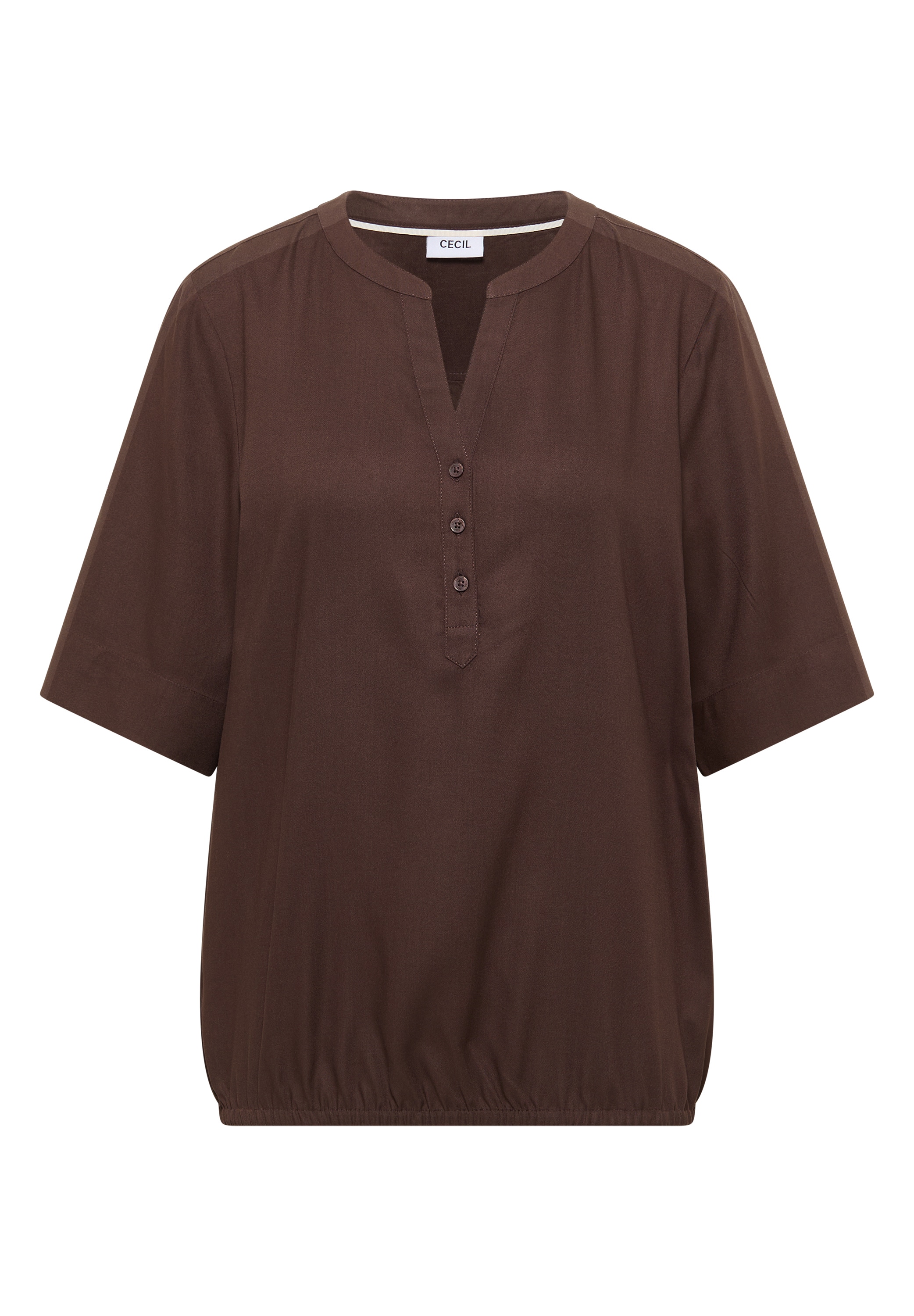 Cecil Shirtbluse mit geschlitztem Rundhalsausschnitt