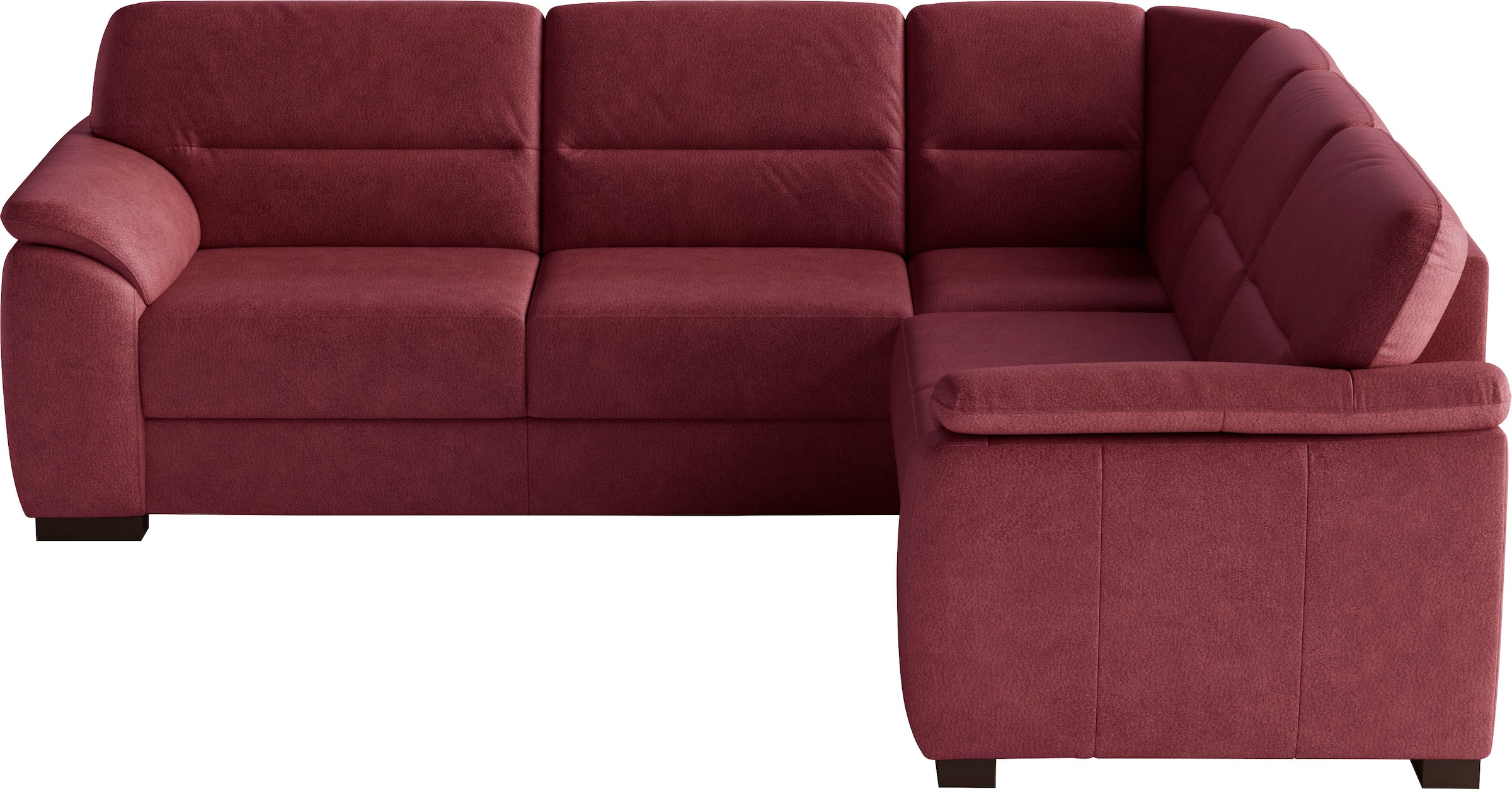 sit&more Ecksofa "Montego L-Form, B: 256 cm, große Stoffauswahl, Komfortsitzhöhe 46 cm" optional Schlaffunktion und Schubkasten mit Stauraum