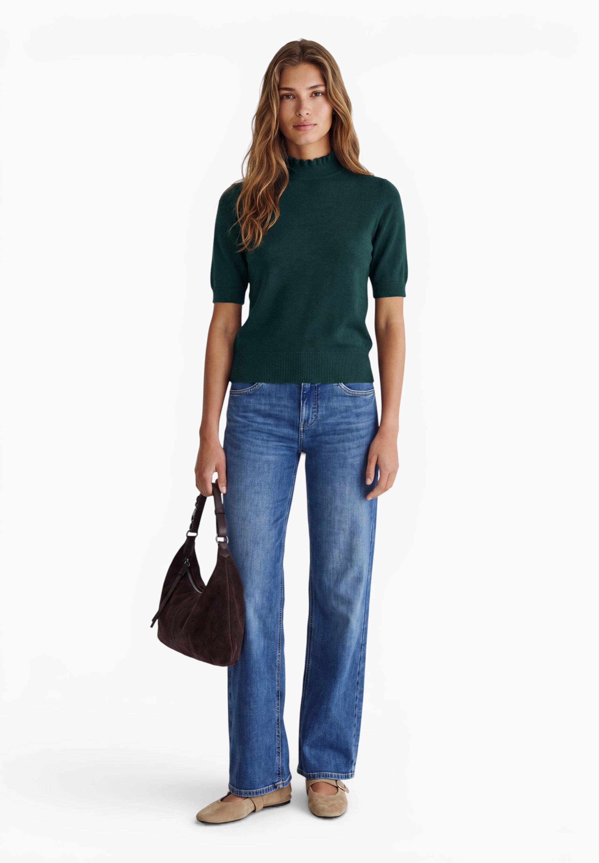 STREET ONE STUDIO Kurzarmpullover im soften Baumwoll-Mix
