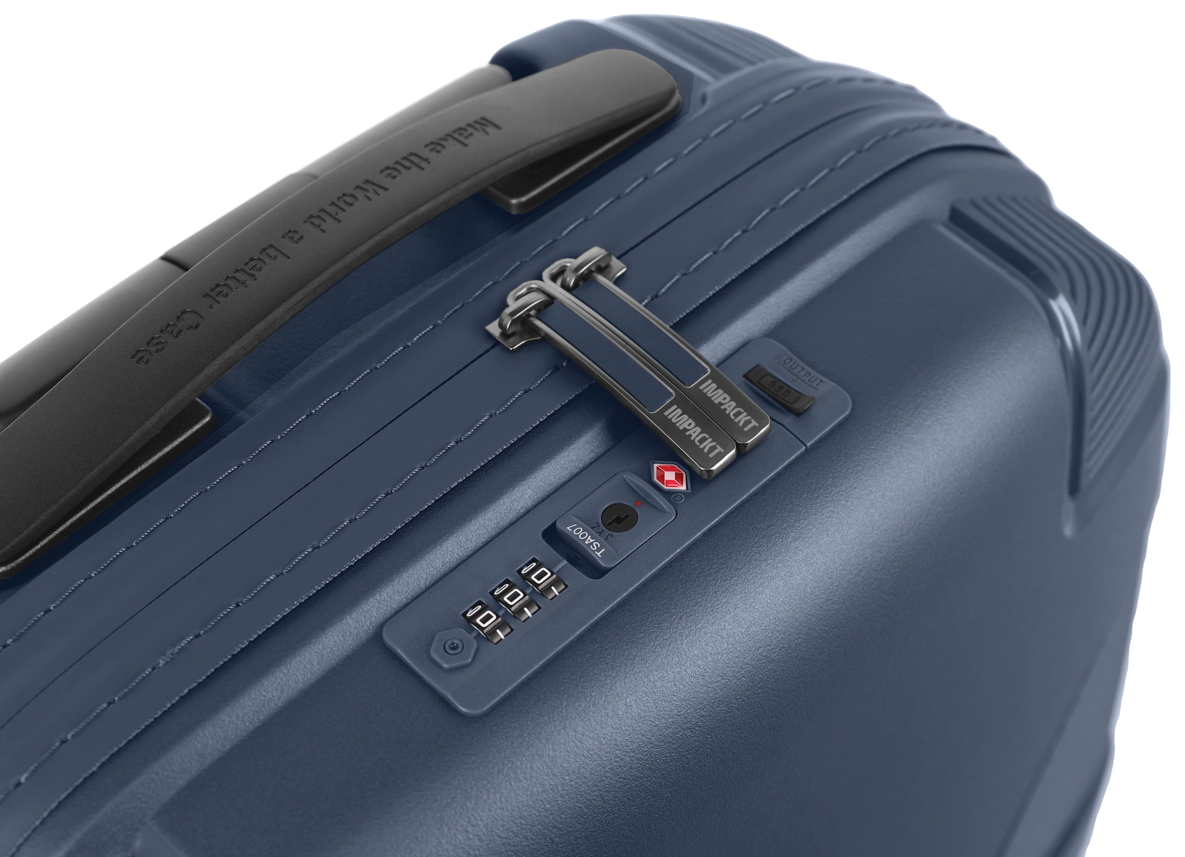 IMPACKT Hartschalen-Trolley »IP1, verschiedene Größen und Farben«, 4 Rollen, Hartschalen-Koffer vegan Koffer Reisegepäck USB-Port TSA Zahlenschloss