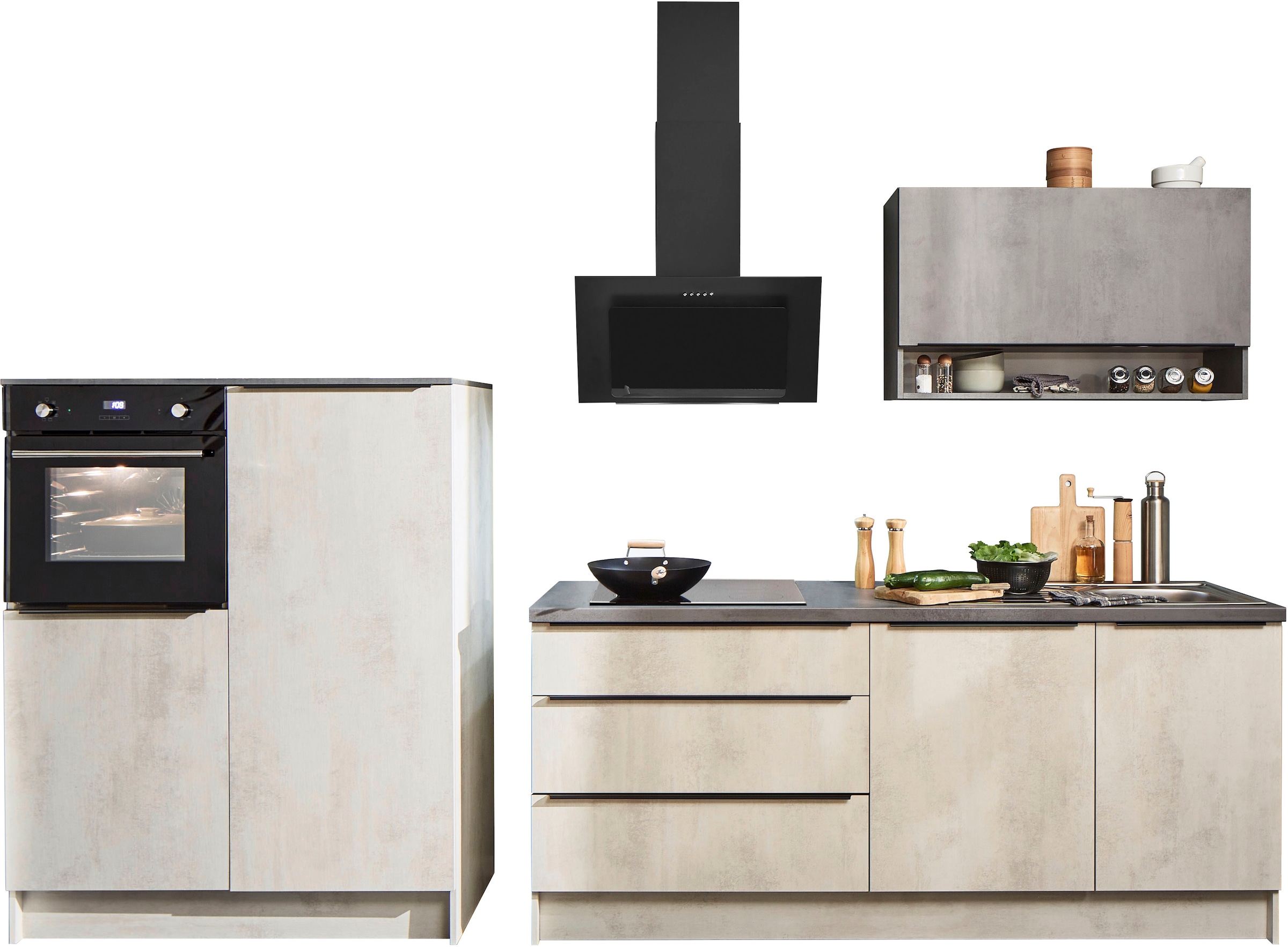 BASIC by Balculina Küchenzeile »Boston« Breite 200 + 123 cm, wahlweise mit E-Geräten