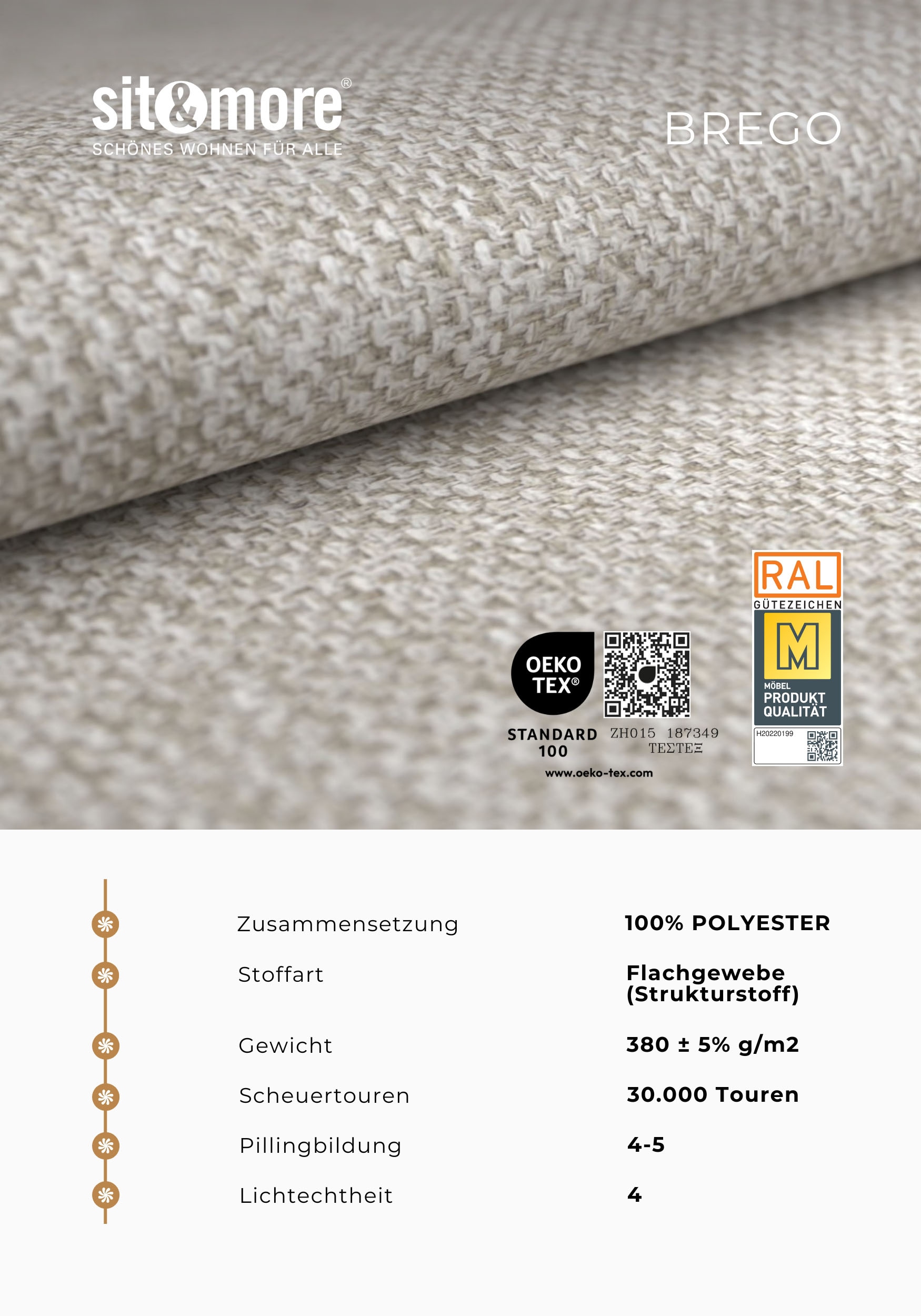 sit&more Polsterhocker »Scrabble« Modernes Design in verschiedenen Stoffarten