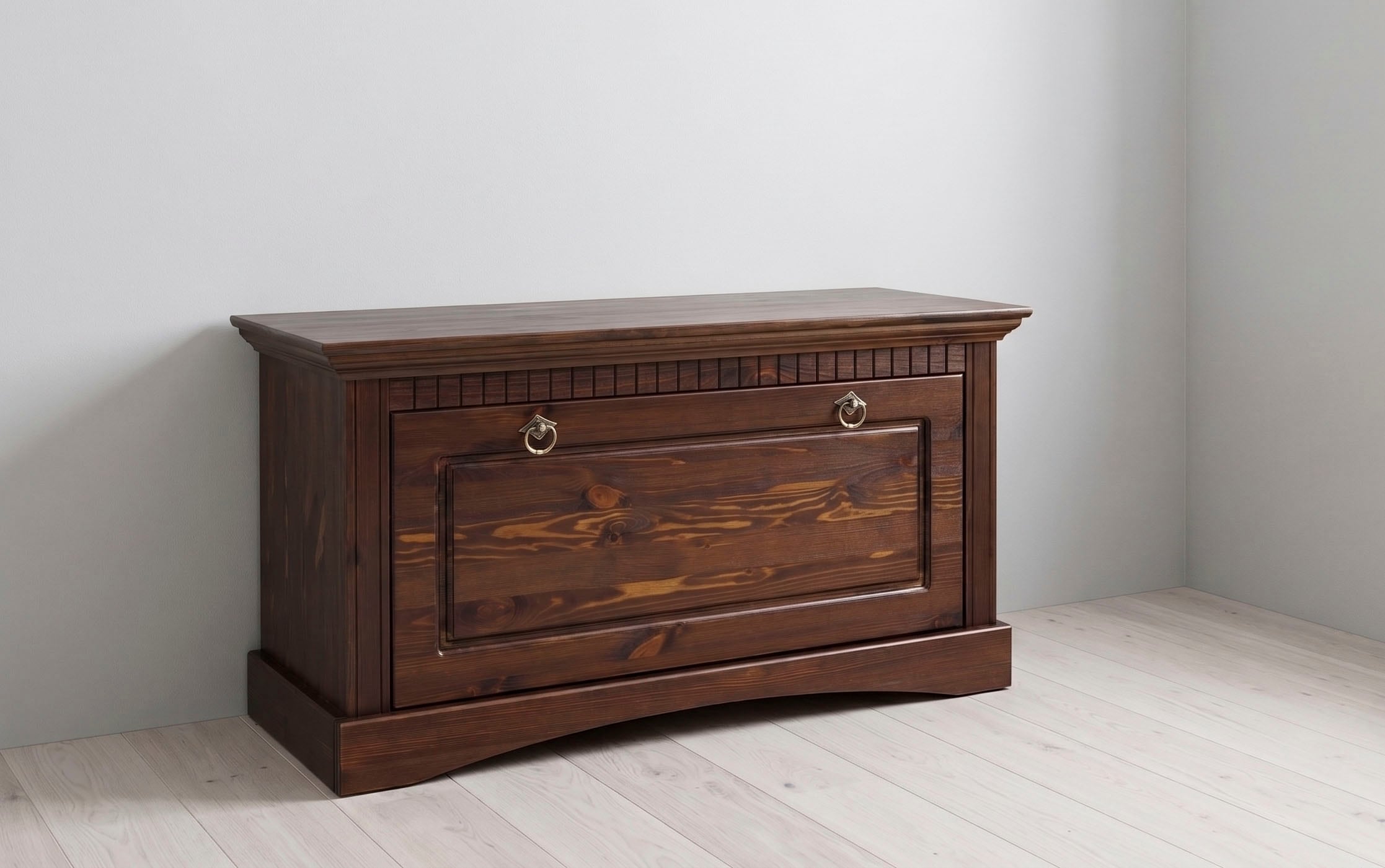 OTTO home Schuhtruhe "Rustic, Schuhbank, Dielenmöbel, Landhausstil" aus massiver Kiefer, Sitzhöhe 49 cm, mit Kassettenoptik