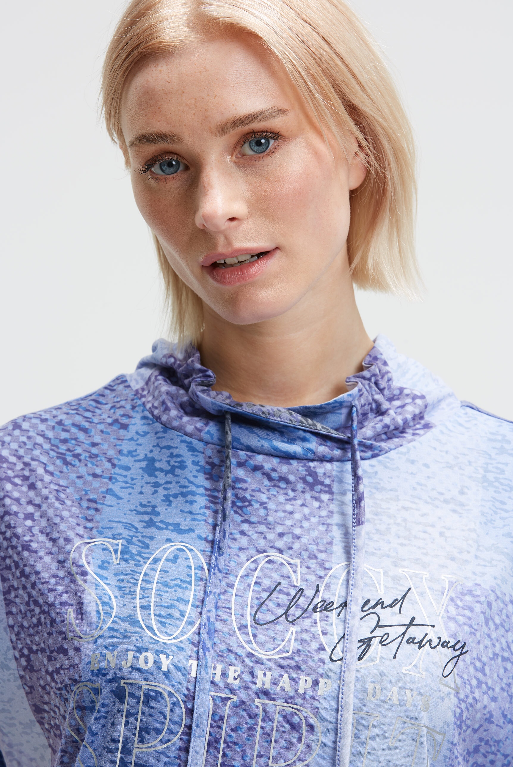 SOCCX Rundhalsshirt mit Gummizug im Saum