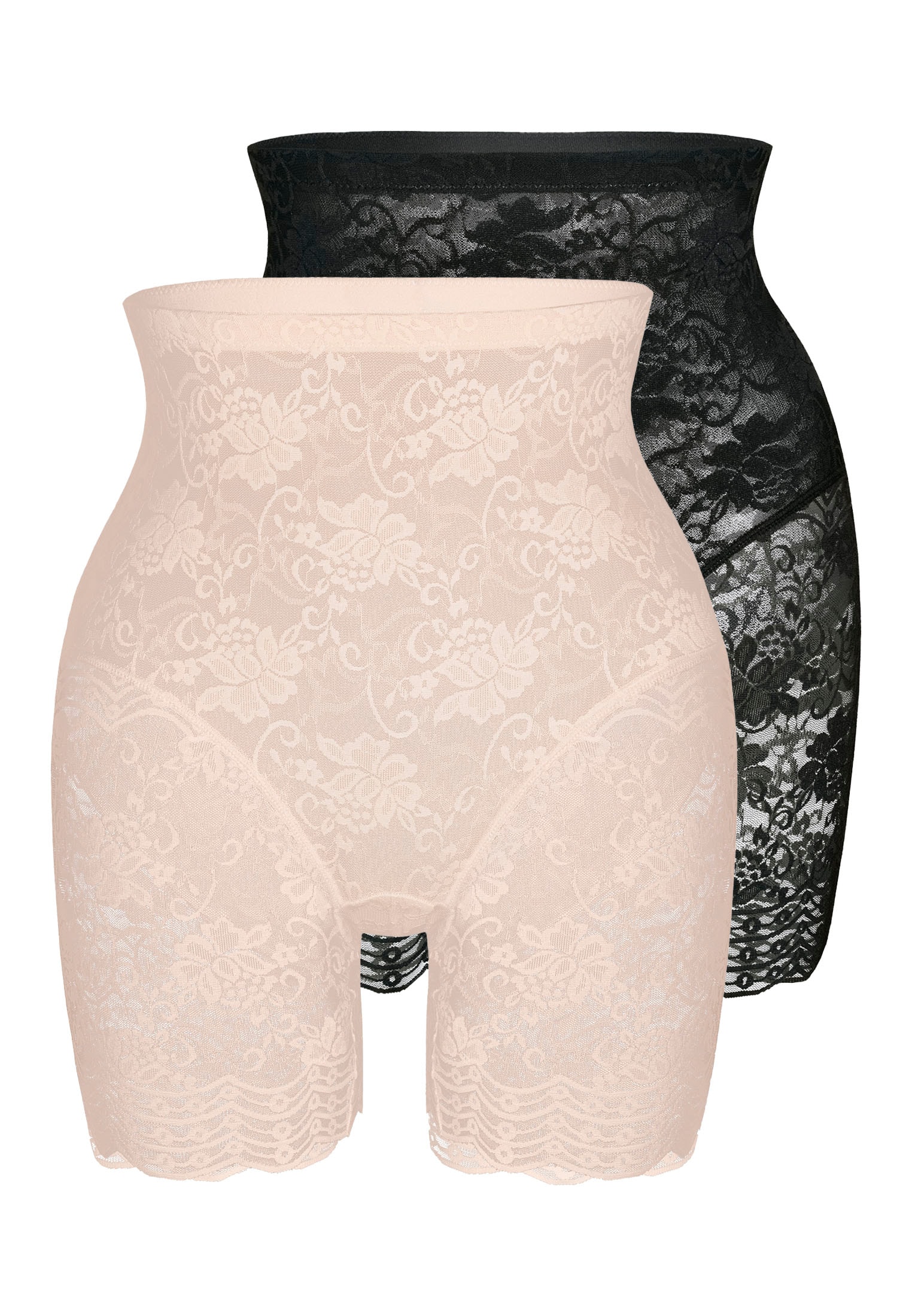 Sassa Shapingpants "Functional Lace" mit floraler Spitze, leicht formend, hohe Taille, langes Bein