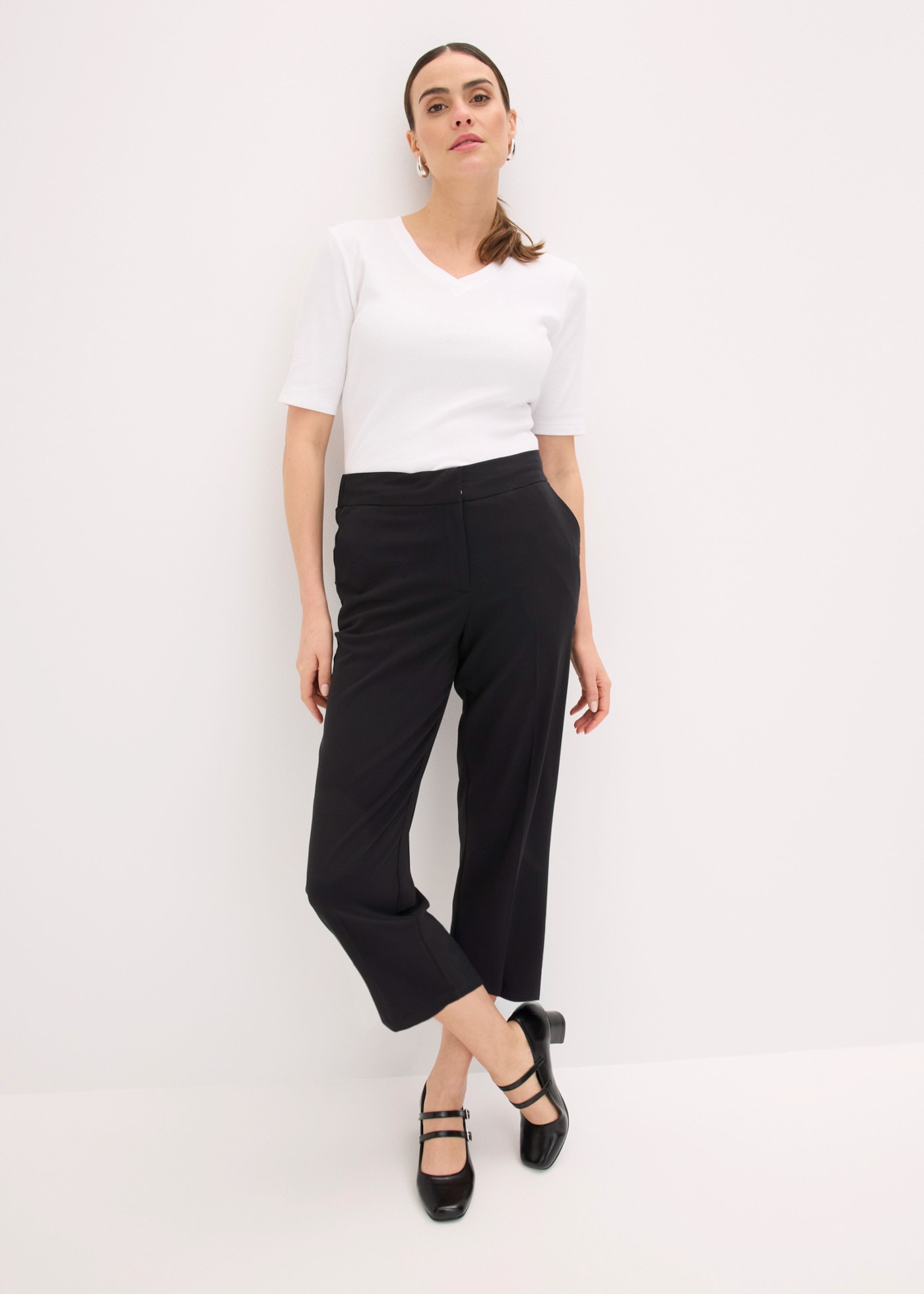 bonprix 3/4-Hose  Regular Fit, mit Schlitz, aus Polyester, Viskose und Elasthan