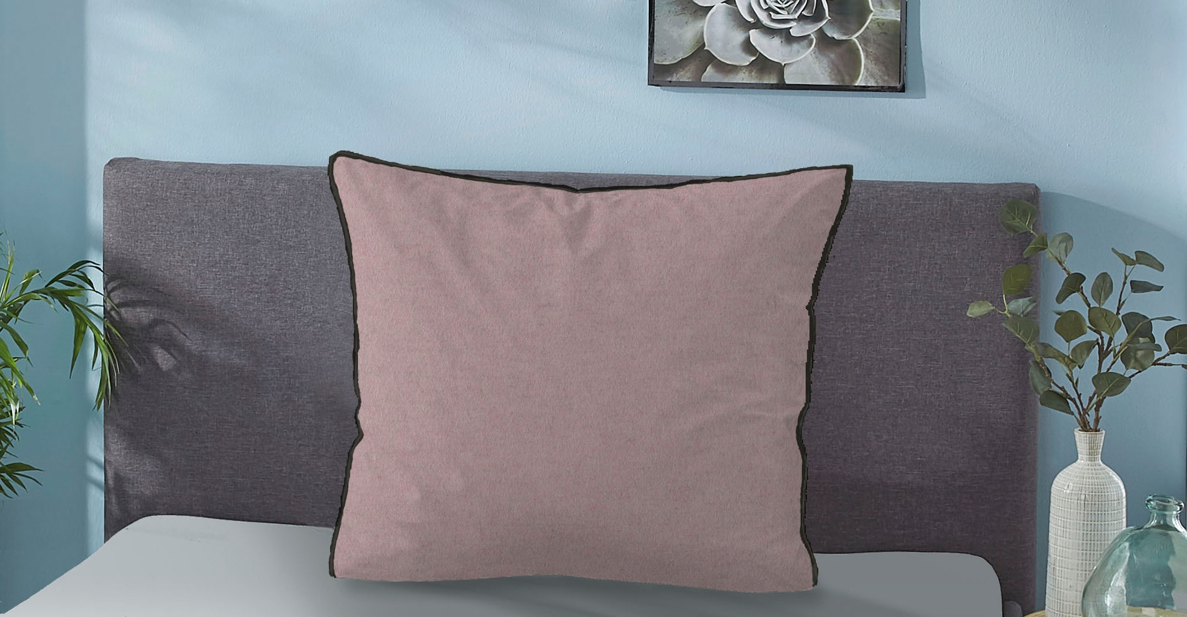 Biberna Kissenbezug "Hermal Flanell mit Reißverschluss, Melange-Optik, Wend günstig online kaufen