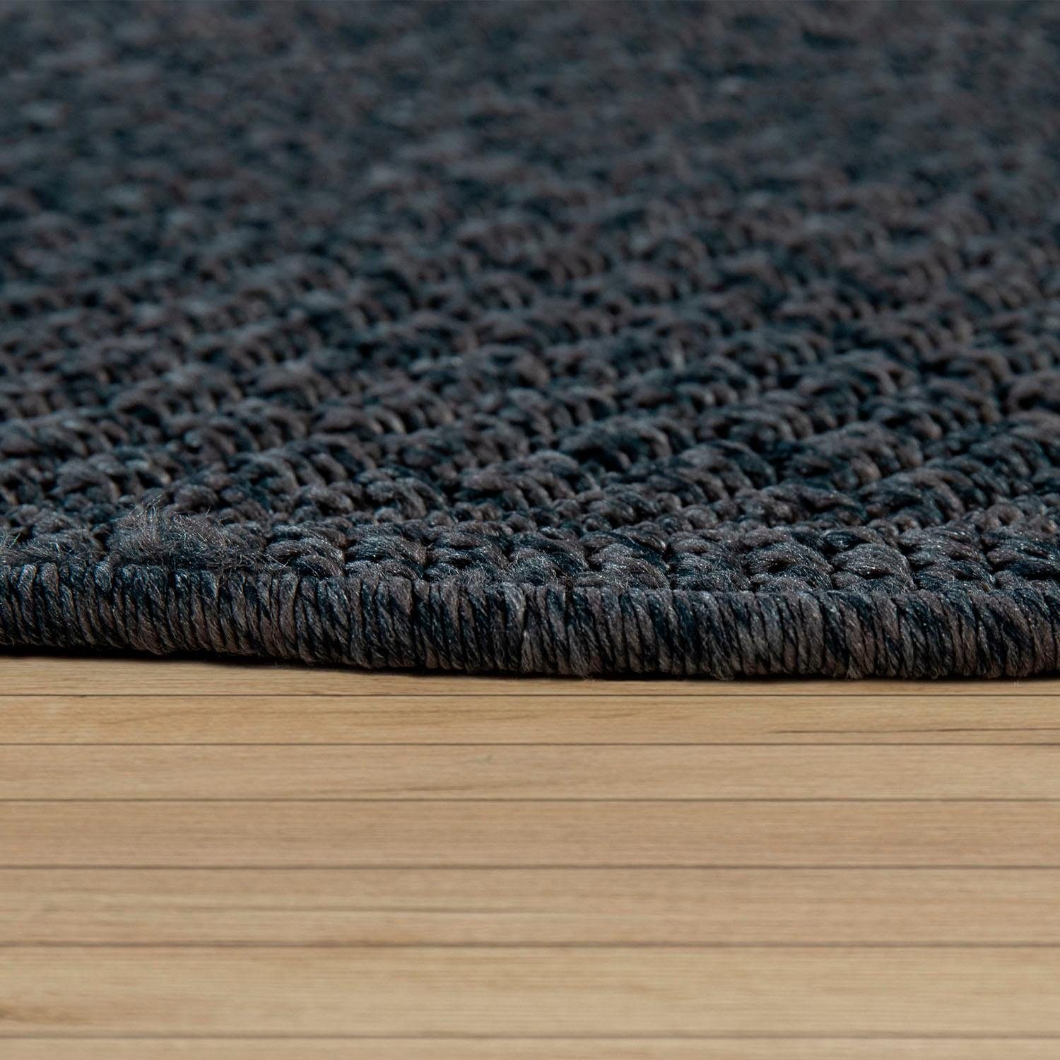 Paco Home Teppich »Timber 125«, rund, 4 mm Höhe, Flachgewebe, Sisal Optik, In- und Outdoor geeignet, Wohnzimmer