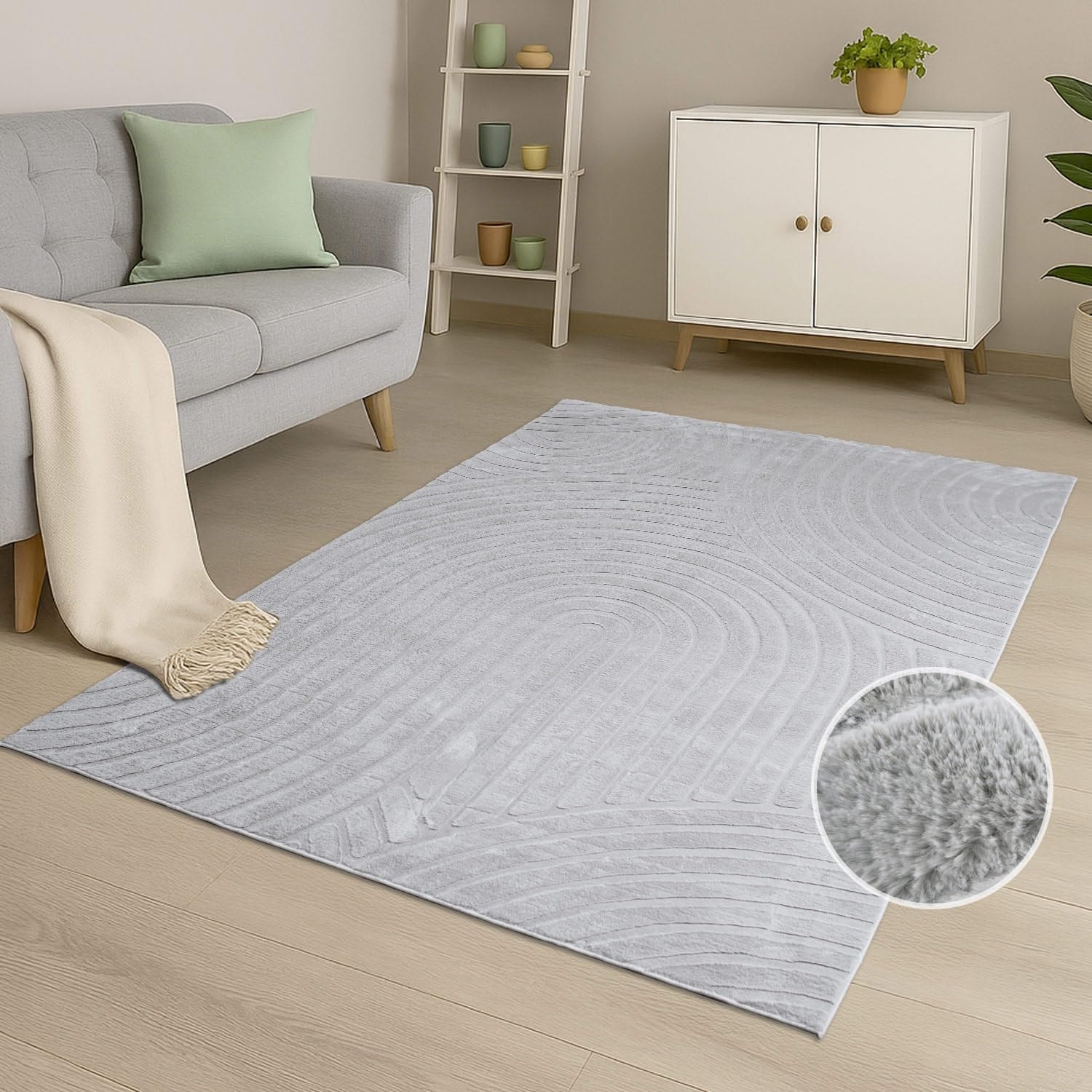 Carpet City Teppich "WAVES 501" rechteckig 12 mm Höhe Kurzflor, Hochtief-Mu günstig online kaufen