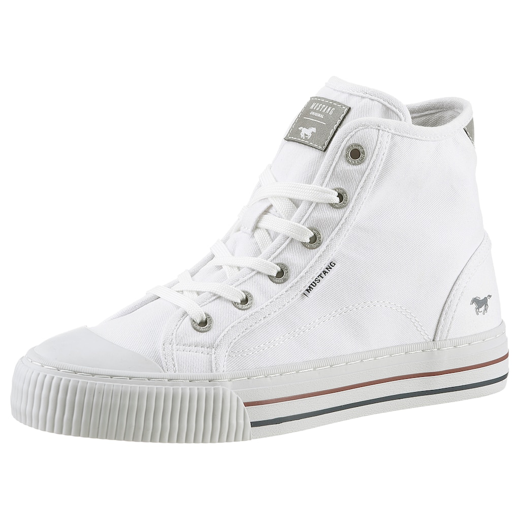 Mustang Shoes Plateausneaker, Schnürschuh, Freizeitschuh, High Top-Sneaker mit Reißverschluss