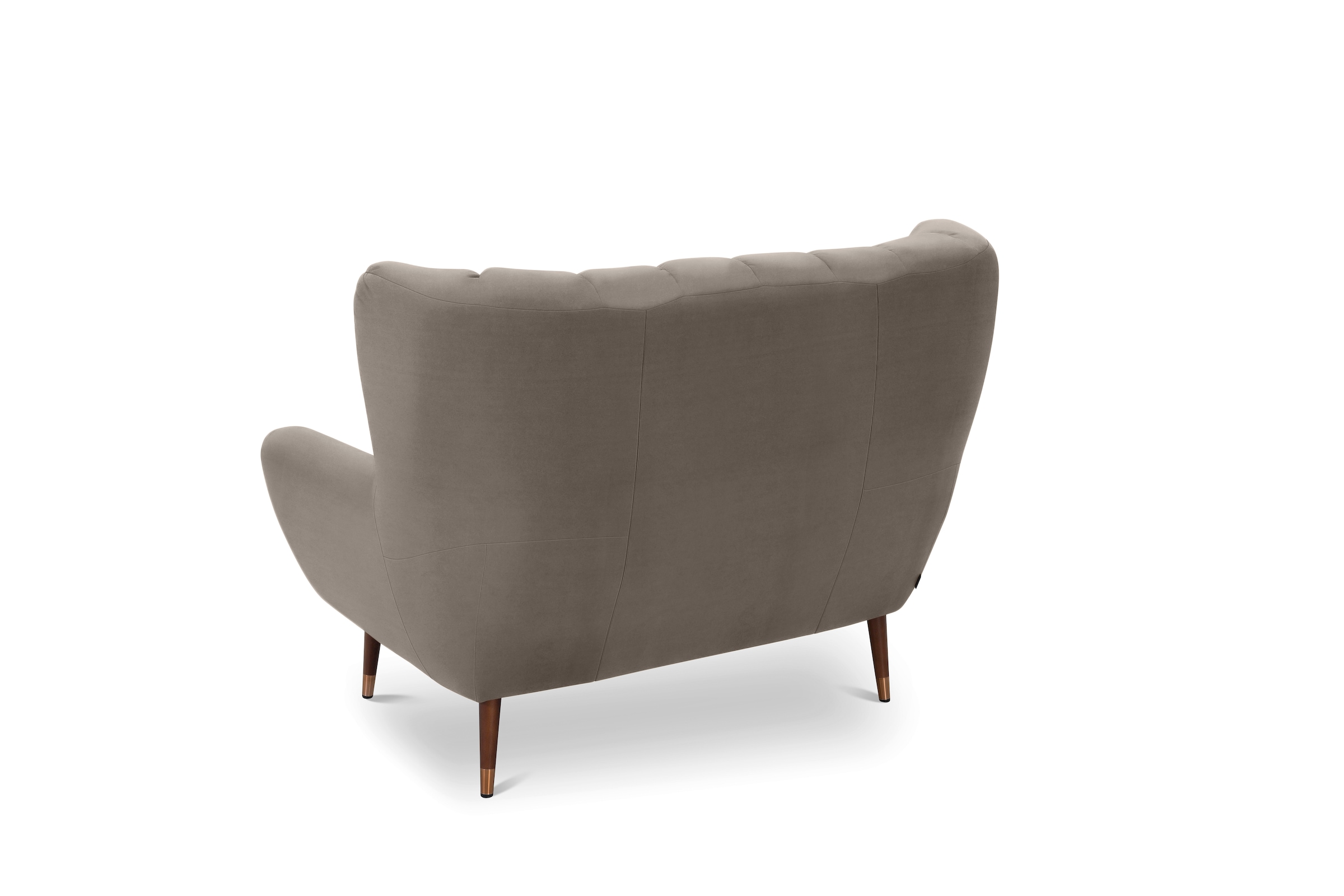exxpo - sofa fashion 2-Sitzer »Polly, bequem mit hoher Rückenlehne, hohe Füße, Ohrensesselcouch«, Küchensofa, hochwertige Bezugsvarianten und aktuelle Farben