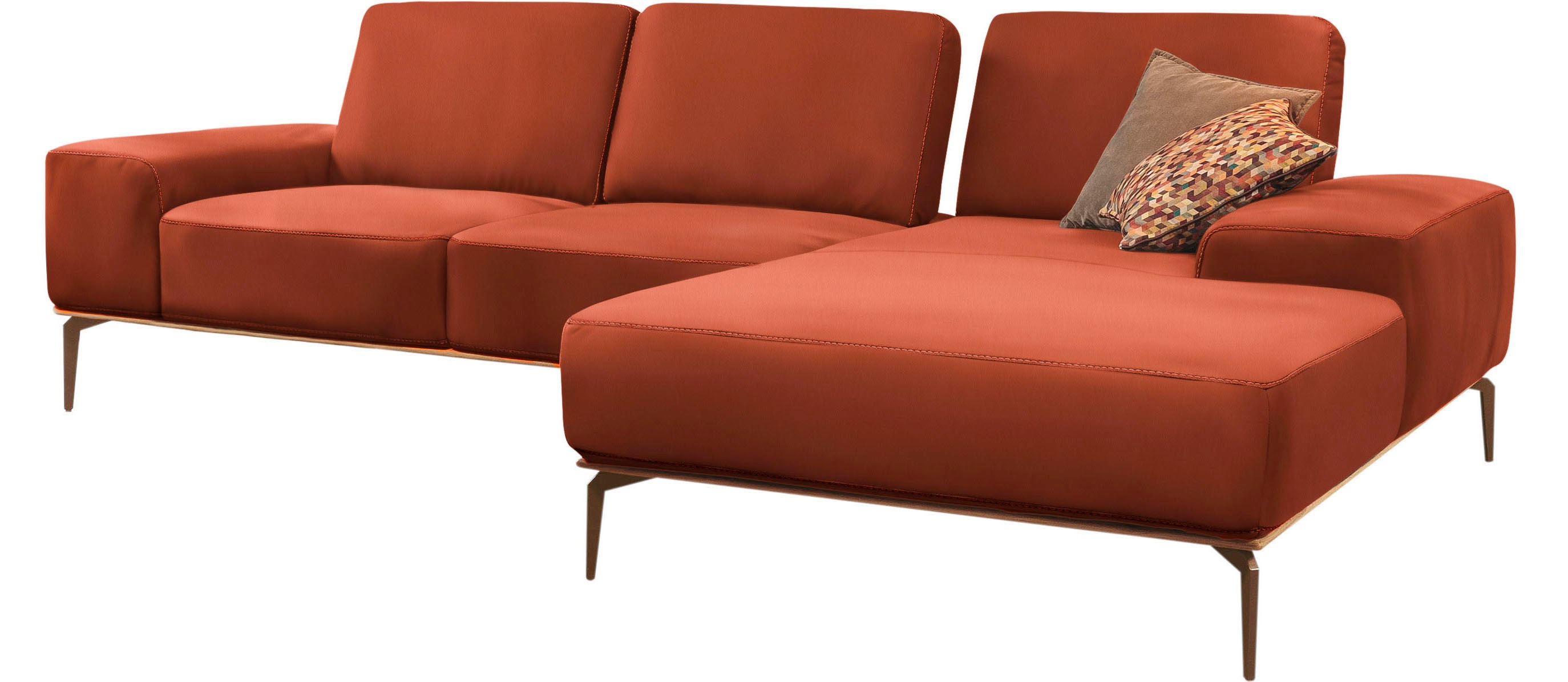 Thumbnail - W.SCHILLIG Ecksofa "run, Designsofa mit tollem Sitzkomfort, L-Form", mit Holzsockel, Füße in Bronze pulverbeschichtet, B...