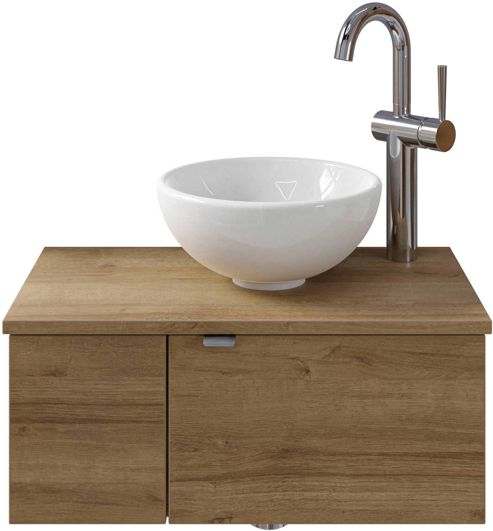 Saphir Badmöbel-Set »Serie 6915«, (4 St.), Gäste-Bad, 70 cm breit, mit LED-Spiegel, offenem Fach und 2 Türen