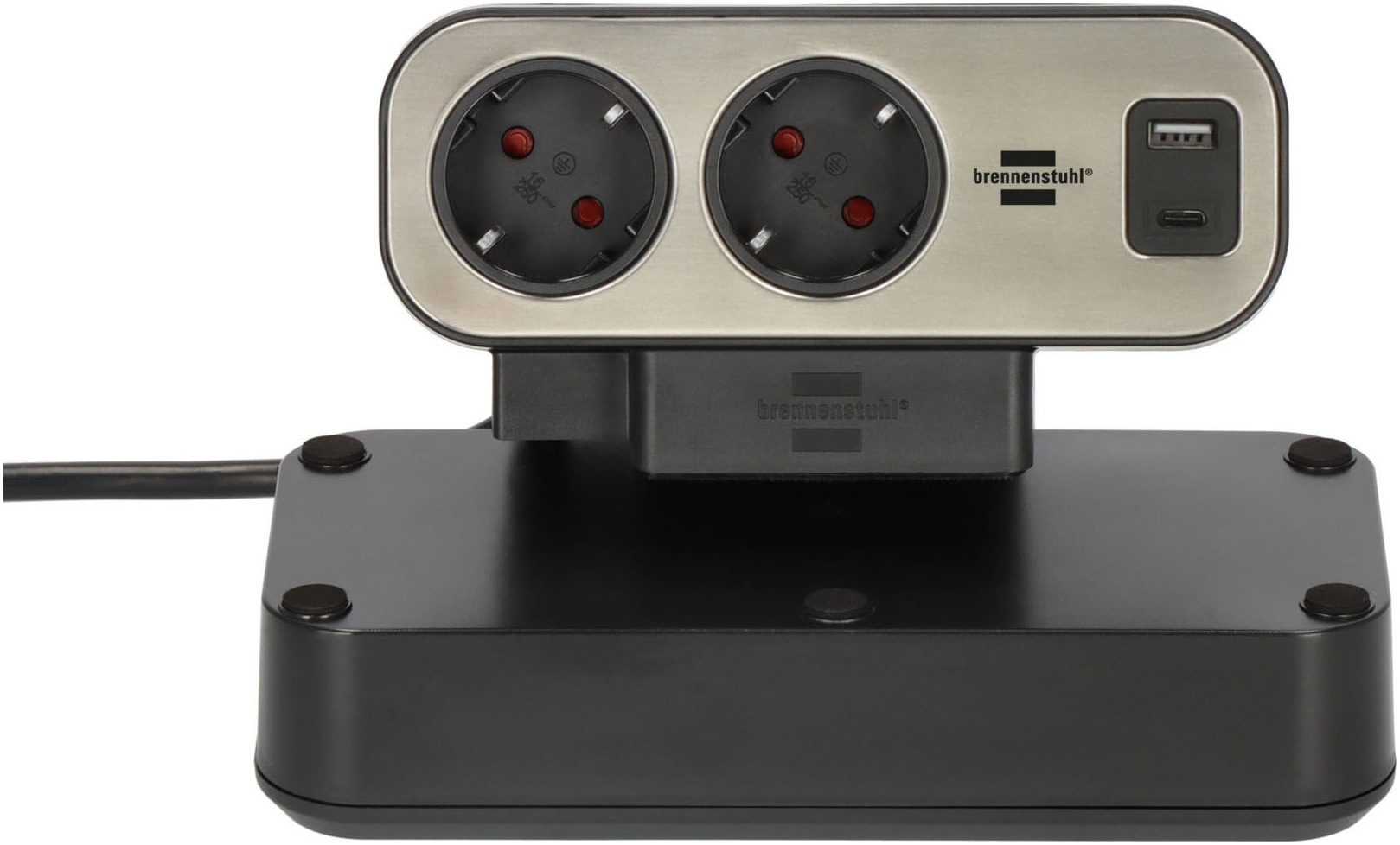 Brennenstuhl Steckdosenleiste »Duplex Tischsteckdosenleiste mit Überspannungsschutz« (USB-Anschlüsse Überspannungsschutz Kabellänge 2 m)