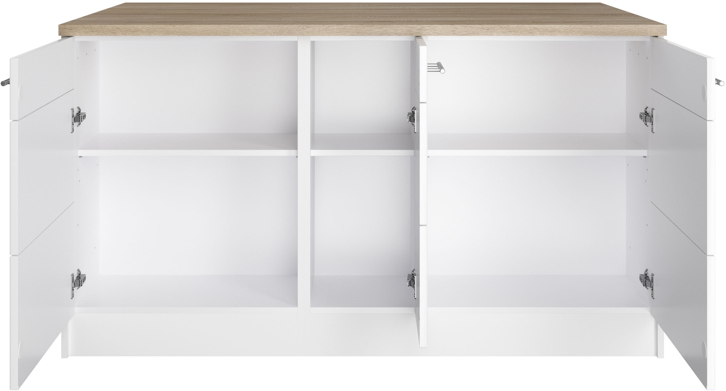KOCHSTATION Kücheninsel »KS-Wien«, Breite 153 cm, MDF-Fronten, Flaschenregal