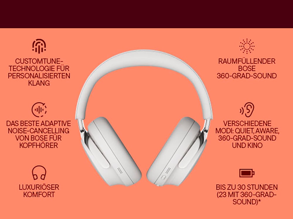 Bose Over-Ear-Kopfhörer »QuietComfort Ultra«, Bluetooth, Rauschunterdrückung