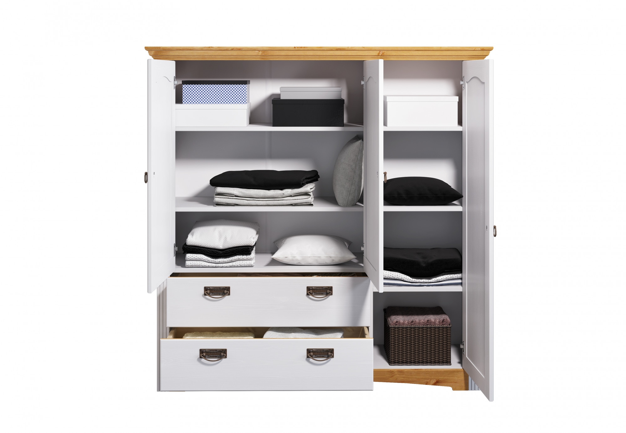 Home affaire Wäscheschrank »Konrad«, (2 Breiten: 94/133 cm H/T ca. 132/39 cm), aus massiver Kiefer, mit viel Stauraum