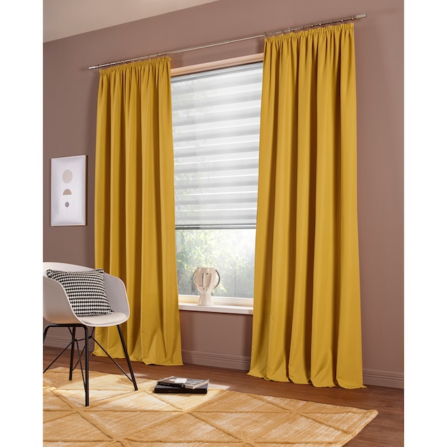my home Vorhang »Raja«, (2 St.), 2er-Set, einfarbig, pflegeleichte  Mikrofaser-Qualität | BAUR