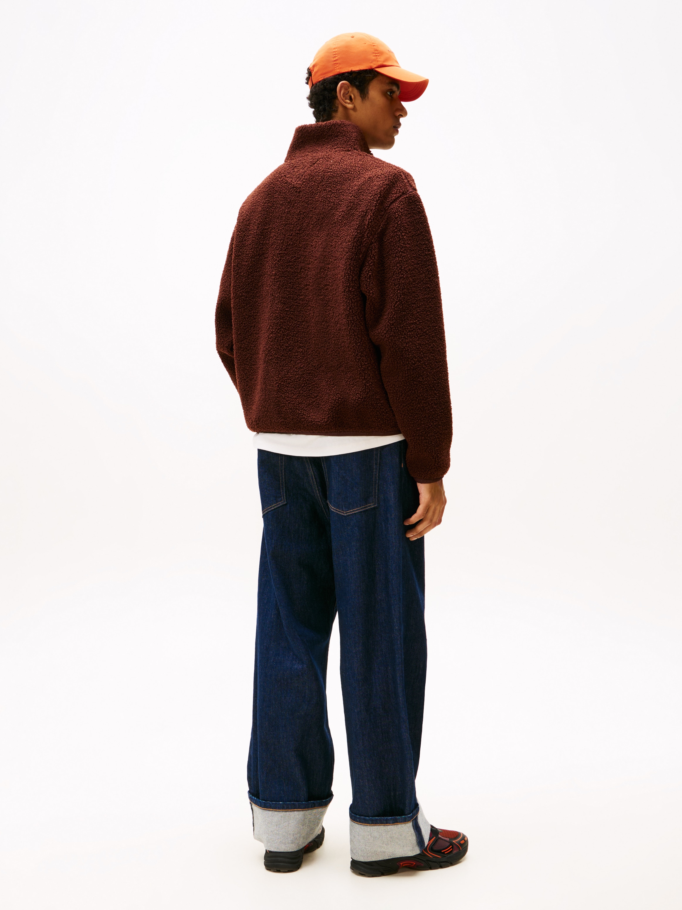 Tommy Jeans Sweatjacke »BADGE TEDDY« Relaxed fit, Teddy-Fleece, Stehkragen